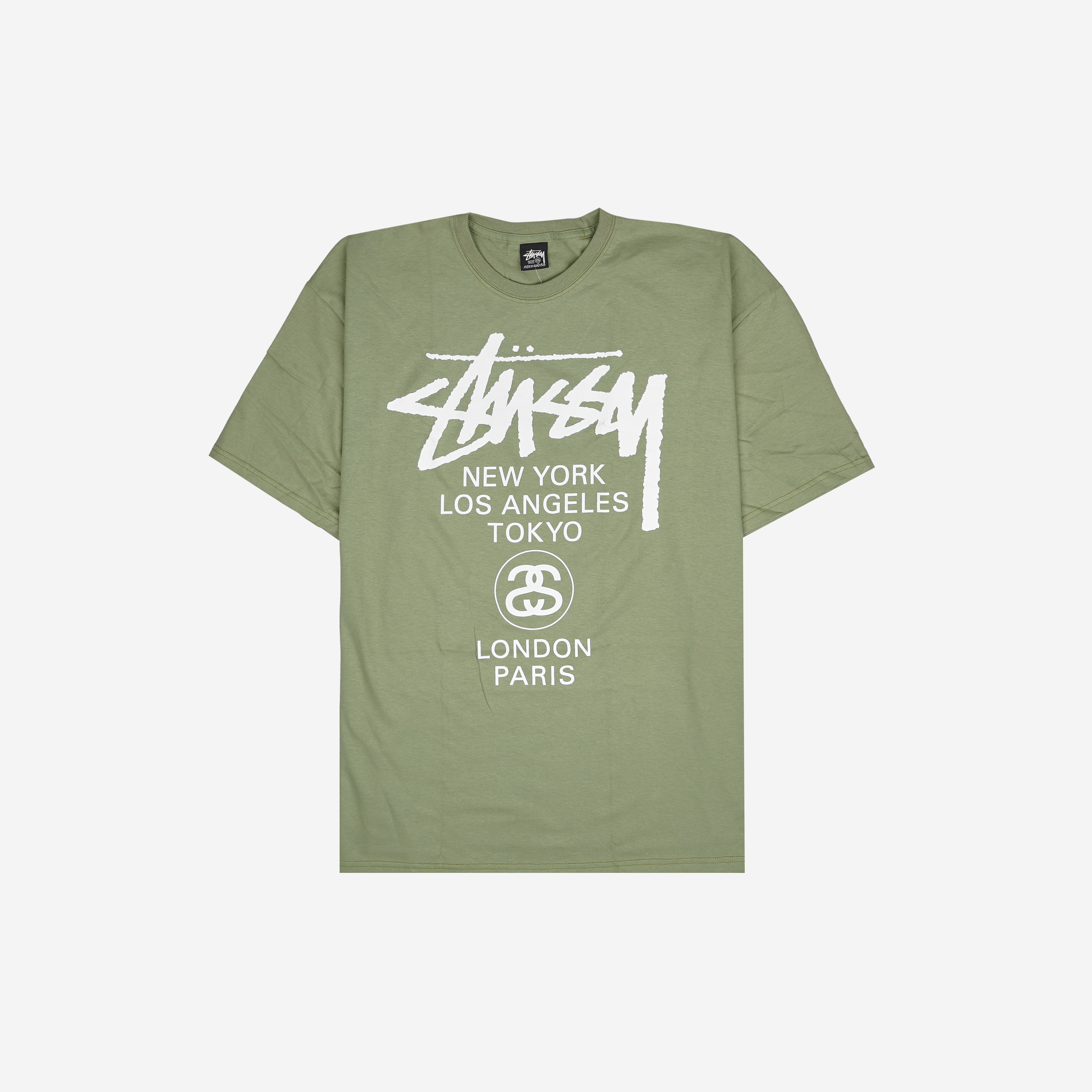 스투시 월드투어 티셔츠 모스 2023(Stussy World Tour T-Shirt Moss 2023)