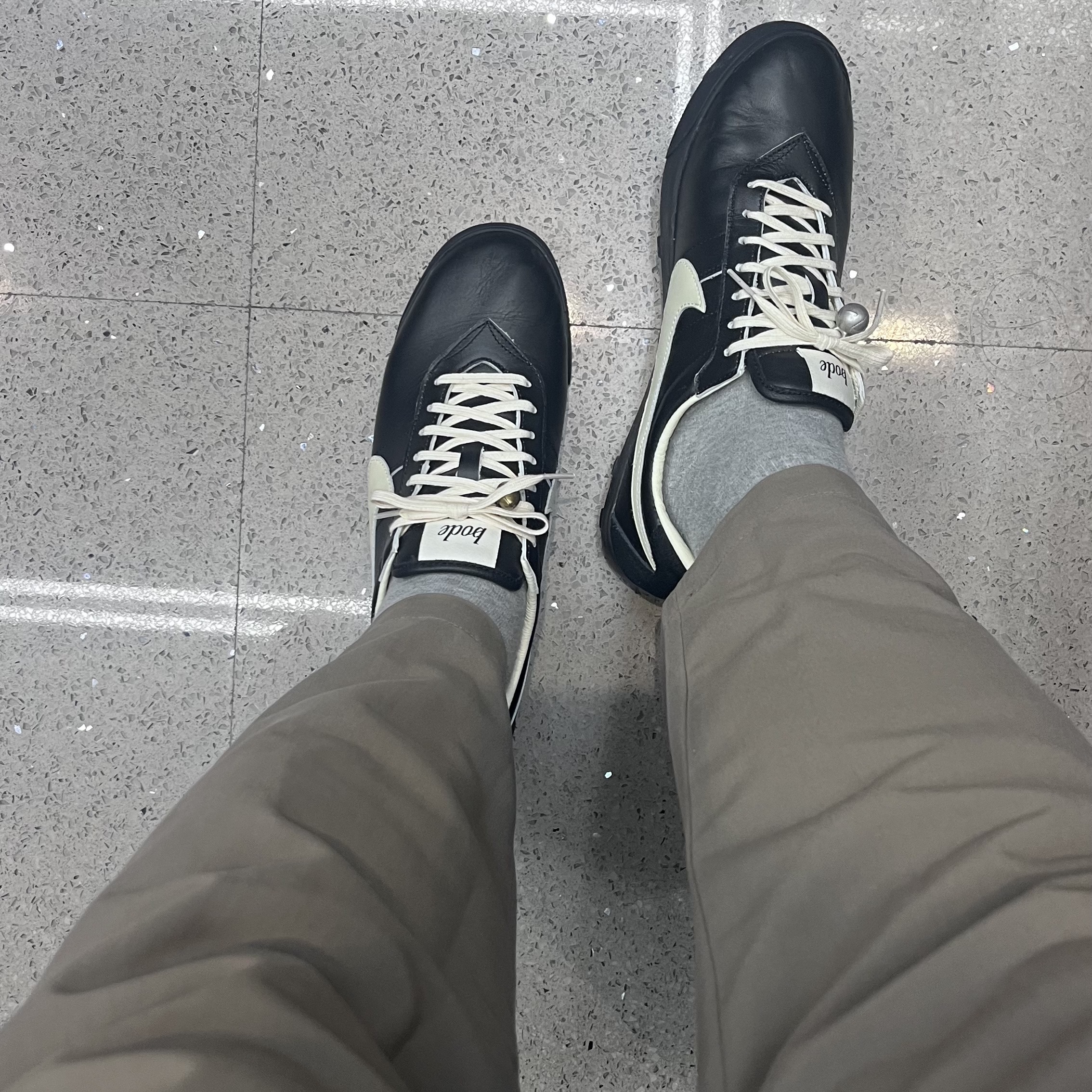 Nike x Bode Astrograbber SP Black and Coconut Milk 착용 스타일