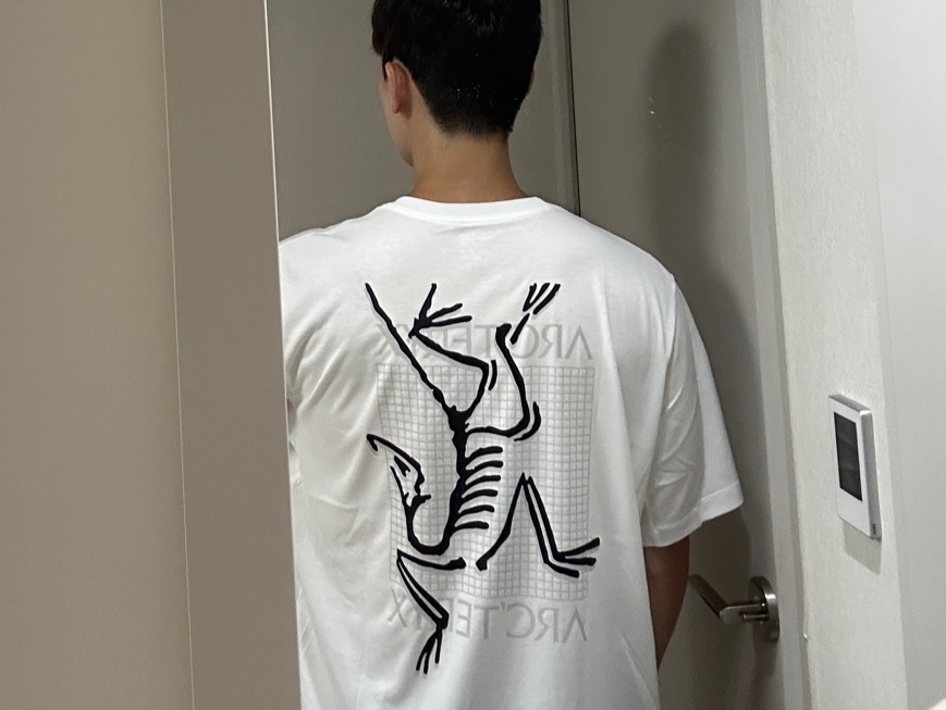 Arc'teryx Arc'Multi Bird Logo SS T-Shirt White Light 착용 스타일 - 1