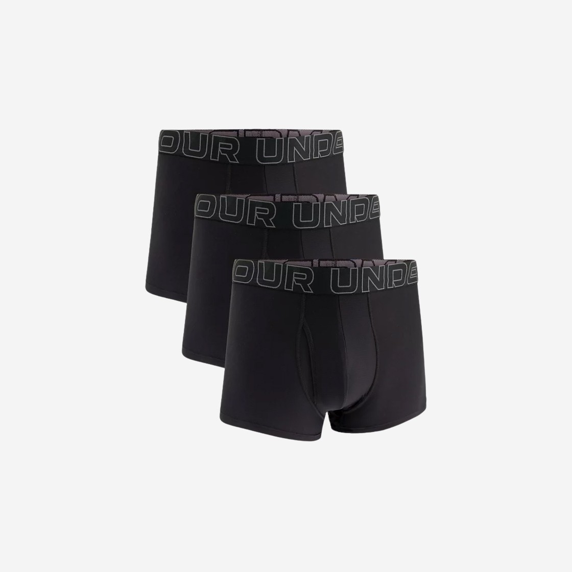 Under Armour Performance Tech 3 Inch Boxerjock Black Castlerock (3 Pack) 상세 이미지 1