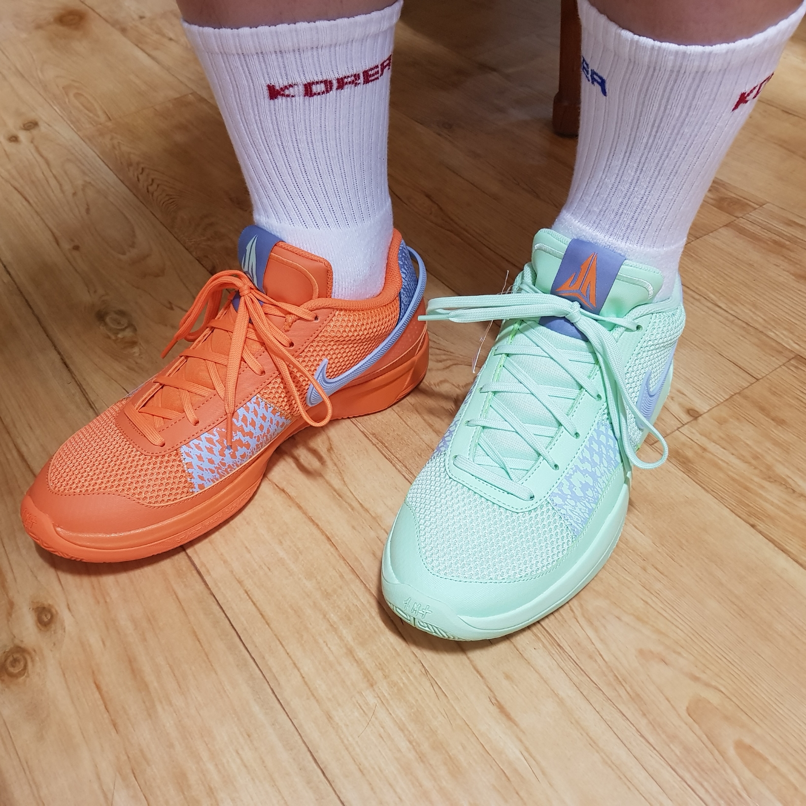 Nike Ja 1 EP Bright Mandarin Vapor Green 착용 스타일 - 3