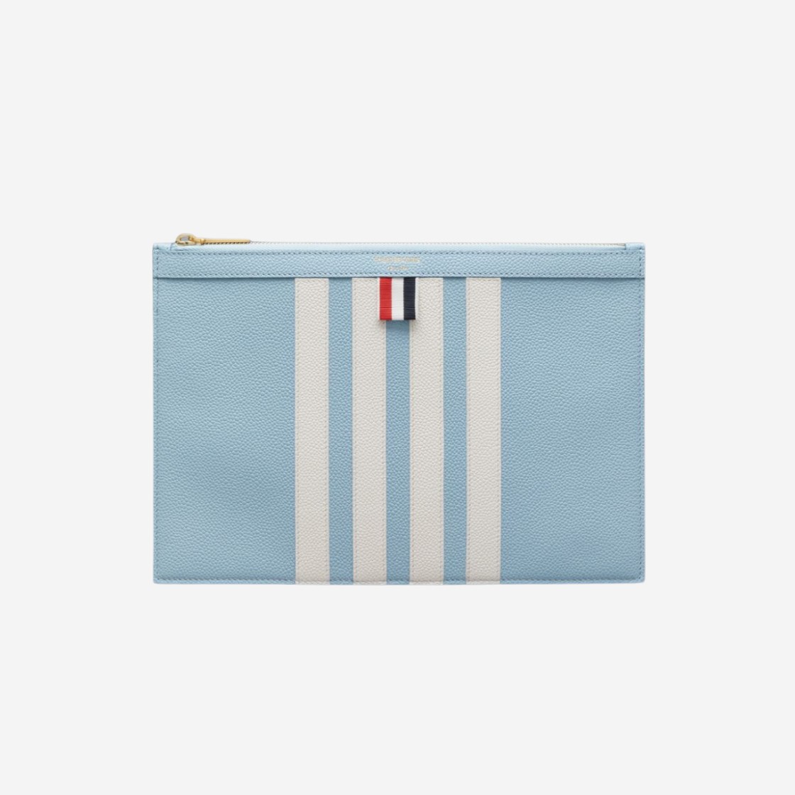 Thom Browne Pebbled Grain Leather 4-Bar Applique Small Document Holder Blue 상세 이미지 1