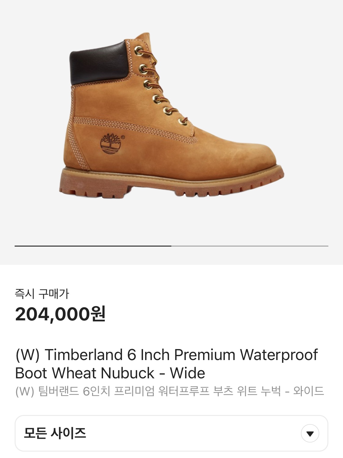 (W) Timberland 6 Inch Premium Waterproof Boot Wheat Nubuck - Wide 착용 스타일 - 2