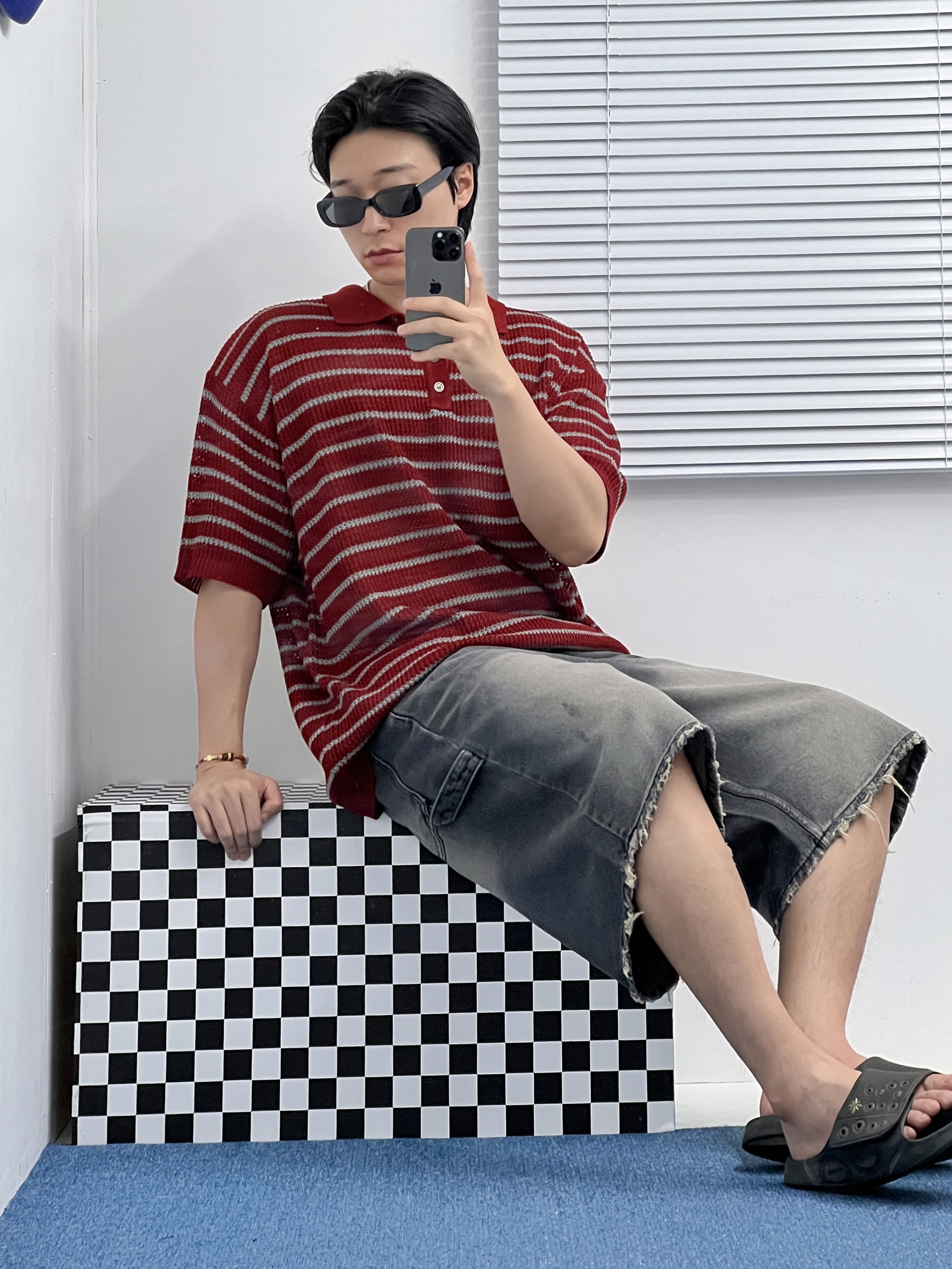 우포스 x 앤더슨벨 우아 스포츠 플렉스 블랙 착용 스타일 - 3