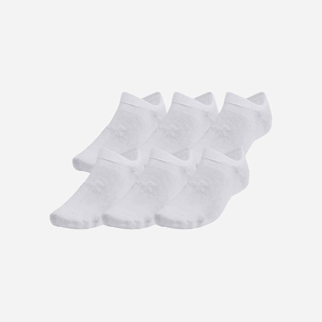 Under Armour Essential No Show Socks White Halo Gray (6 Pack) 상세 이미지 1