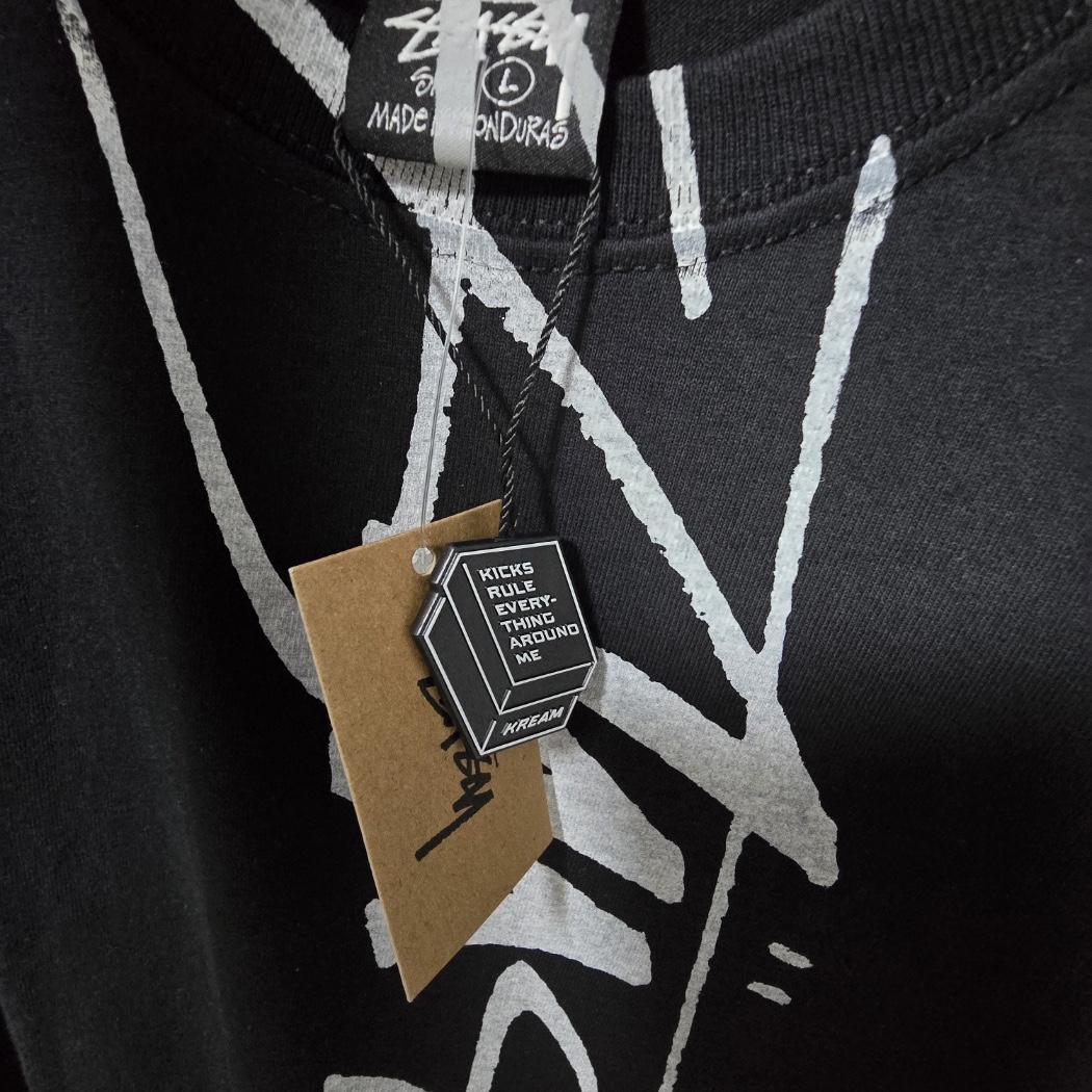 Stussy David Carson Dino T-Shirt Black 착용 스타일 - 1