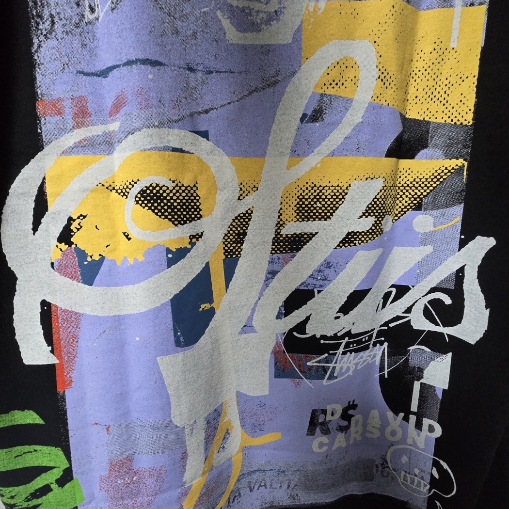 Stussy David Carson Dino T-Shirt Black 착용 스타일 - 2