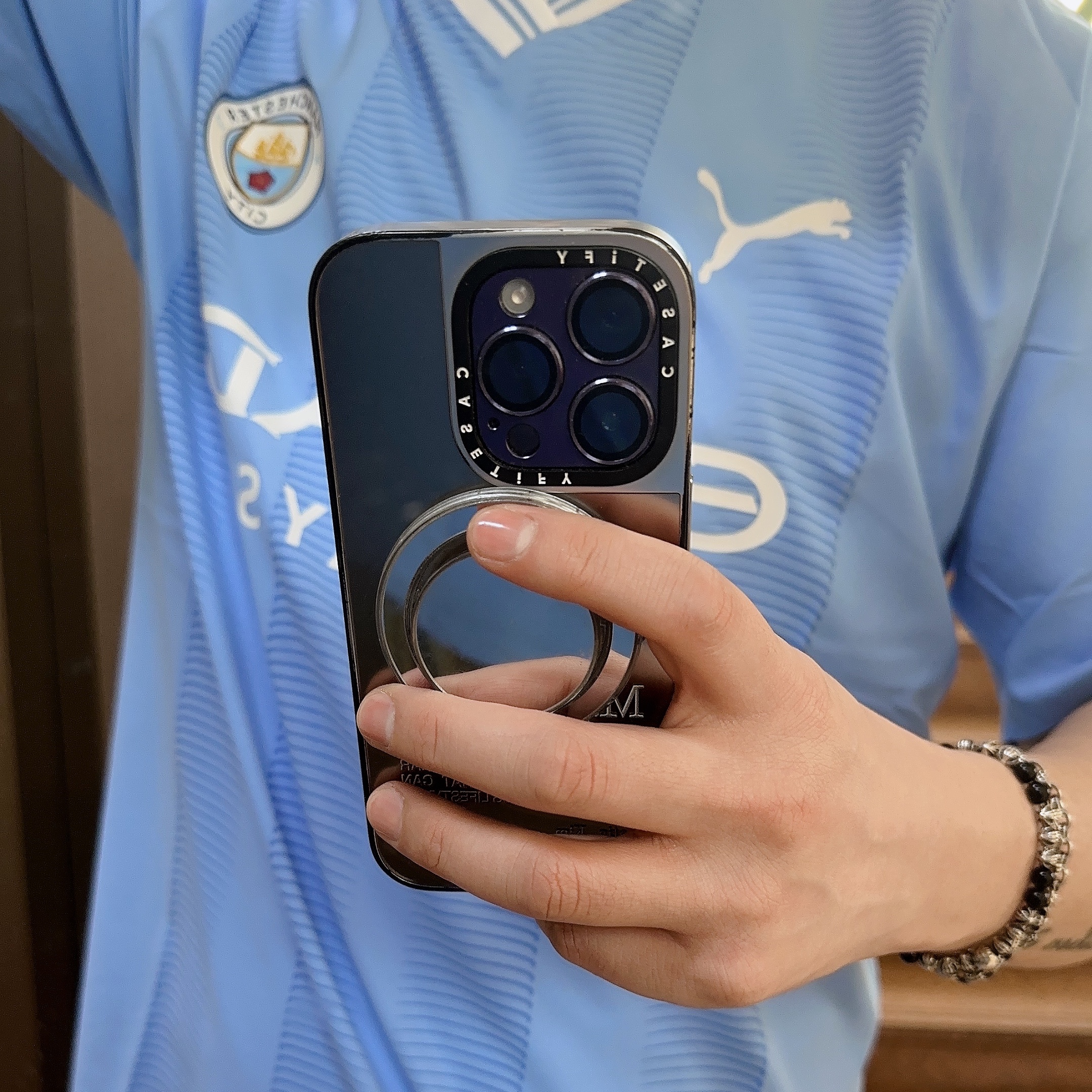 Puma Manchester City 2023/24 Home Authentic Jersey Team Light Blue (Non Marking Ver.) 착용 스타일
