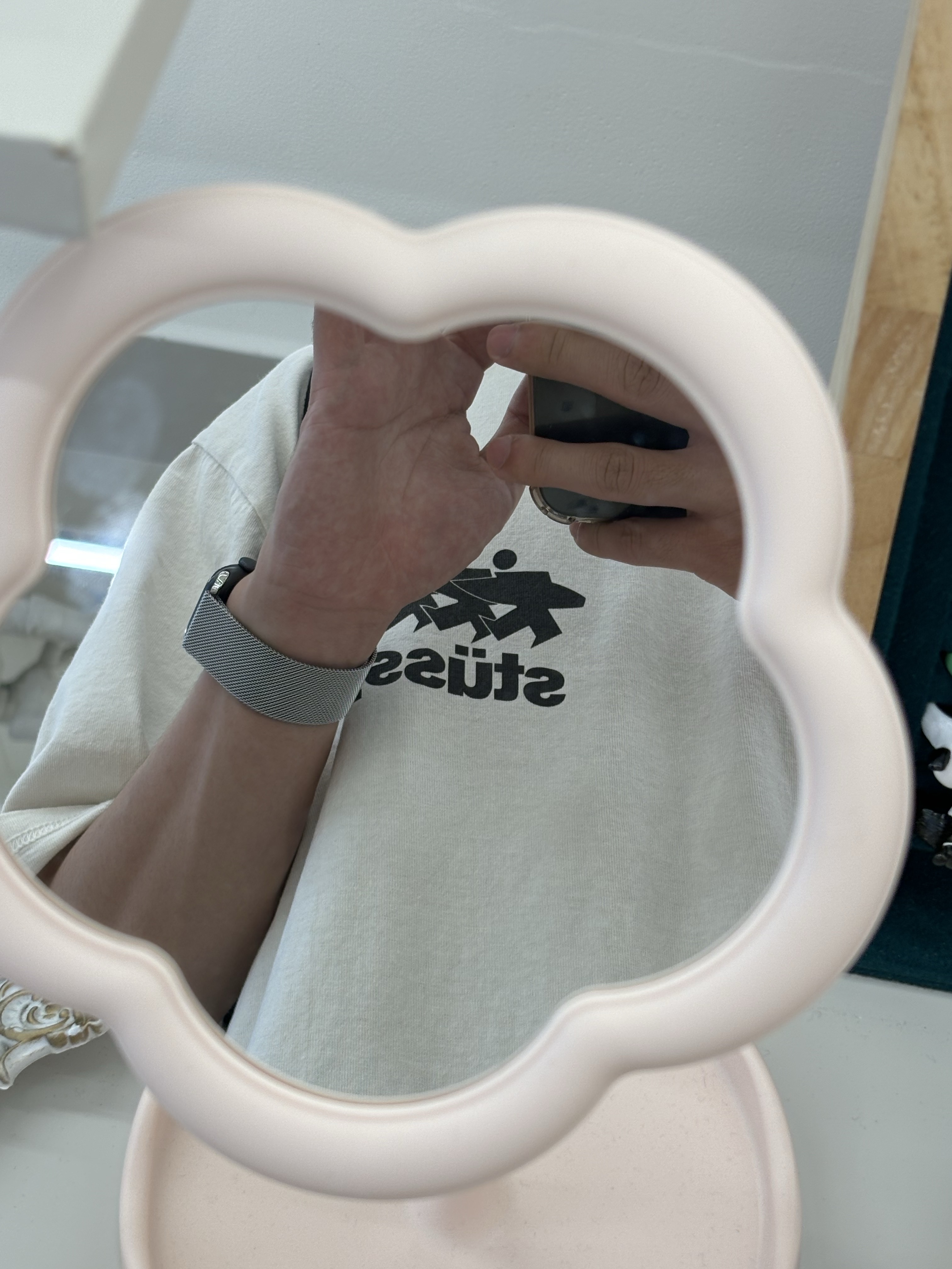 Stussy Surfwalk Pigment Dyed T-Shirt Natural, Adidas Bermuda Glow Pink 착용 스타일 - 5