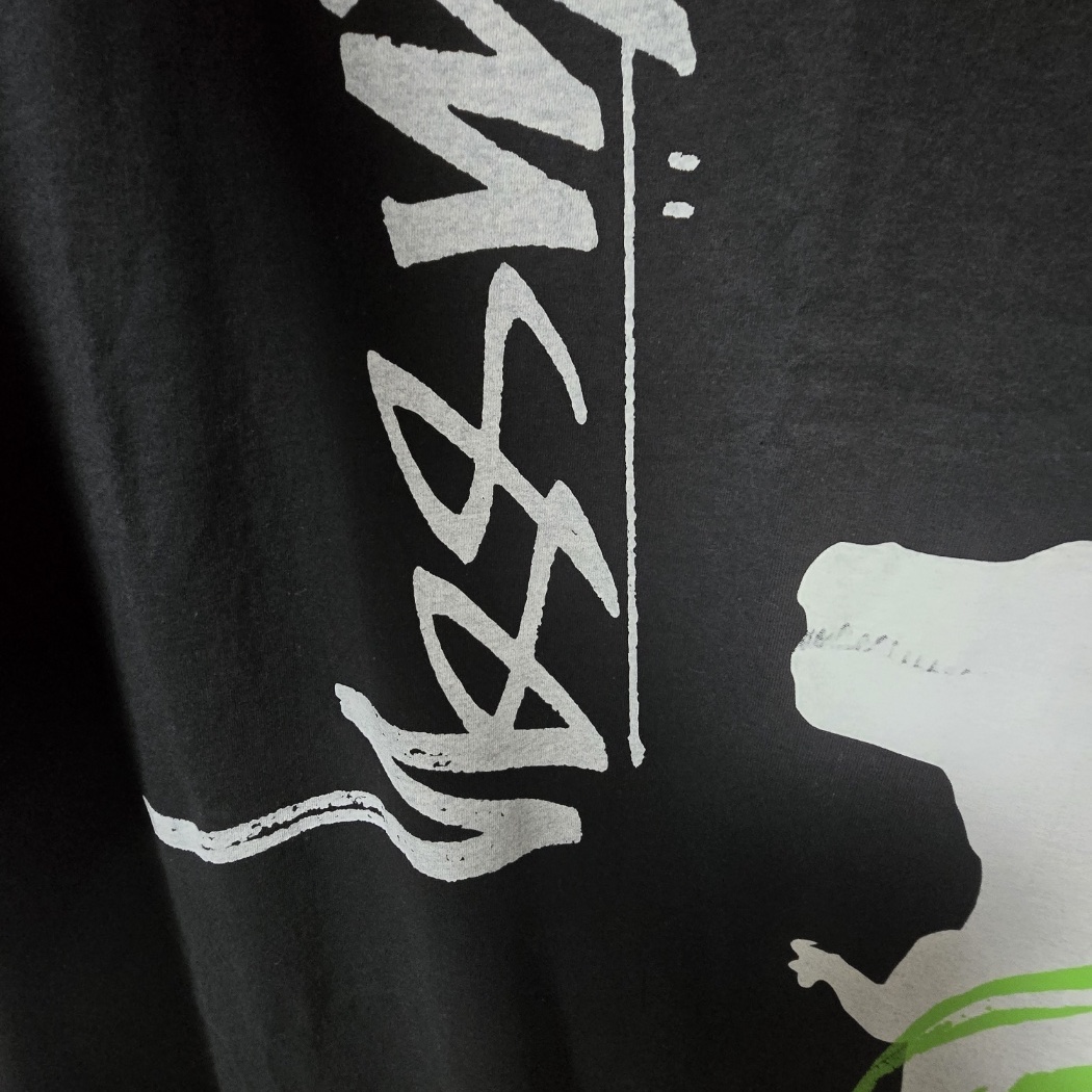 Stussy David Carson Dino T-Shirt Black 착용 스타일 - 3