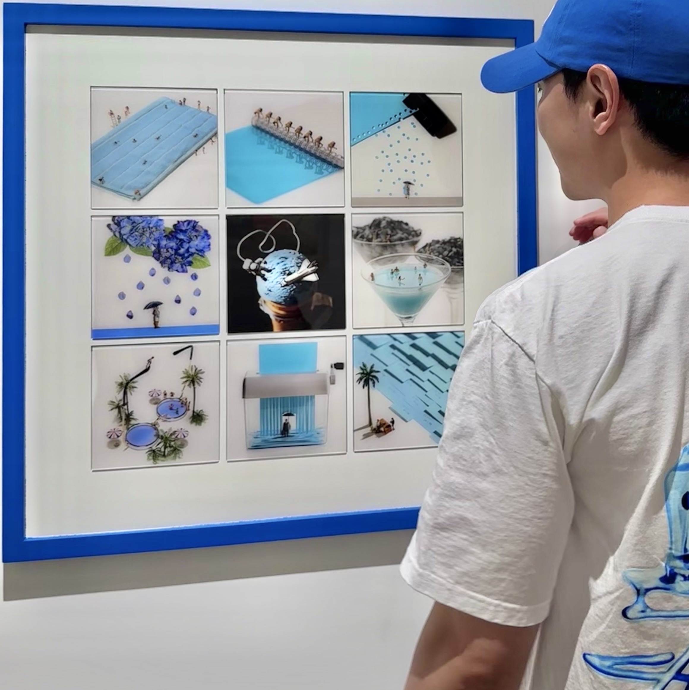 Emis New Logo Ball Cap Blue, Stussy Melted T-Shirt White 착용 스타일 - 2