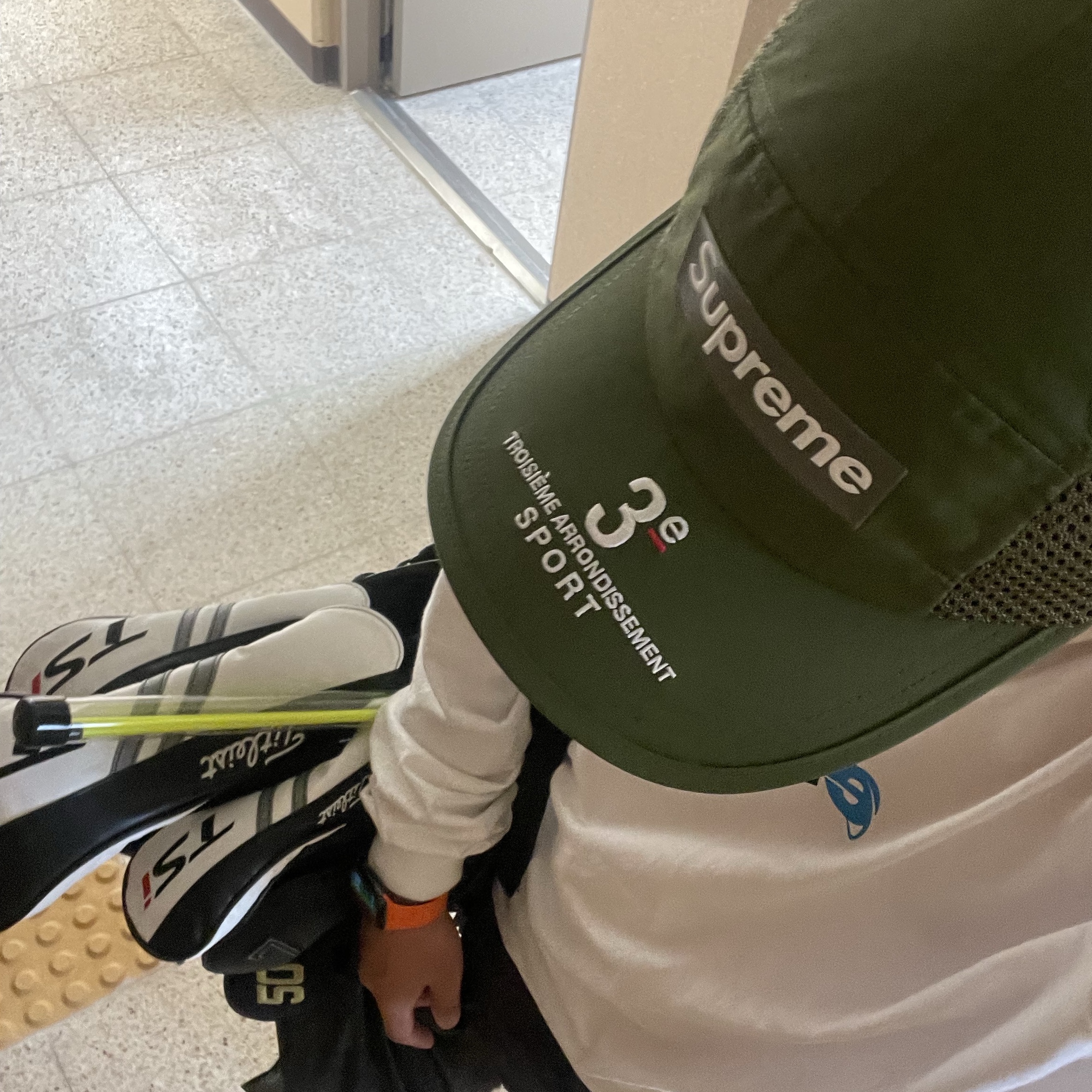 Supreme Mesh Side Panel Camp Cap Olive - 24SS 착용 스타일 - 1