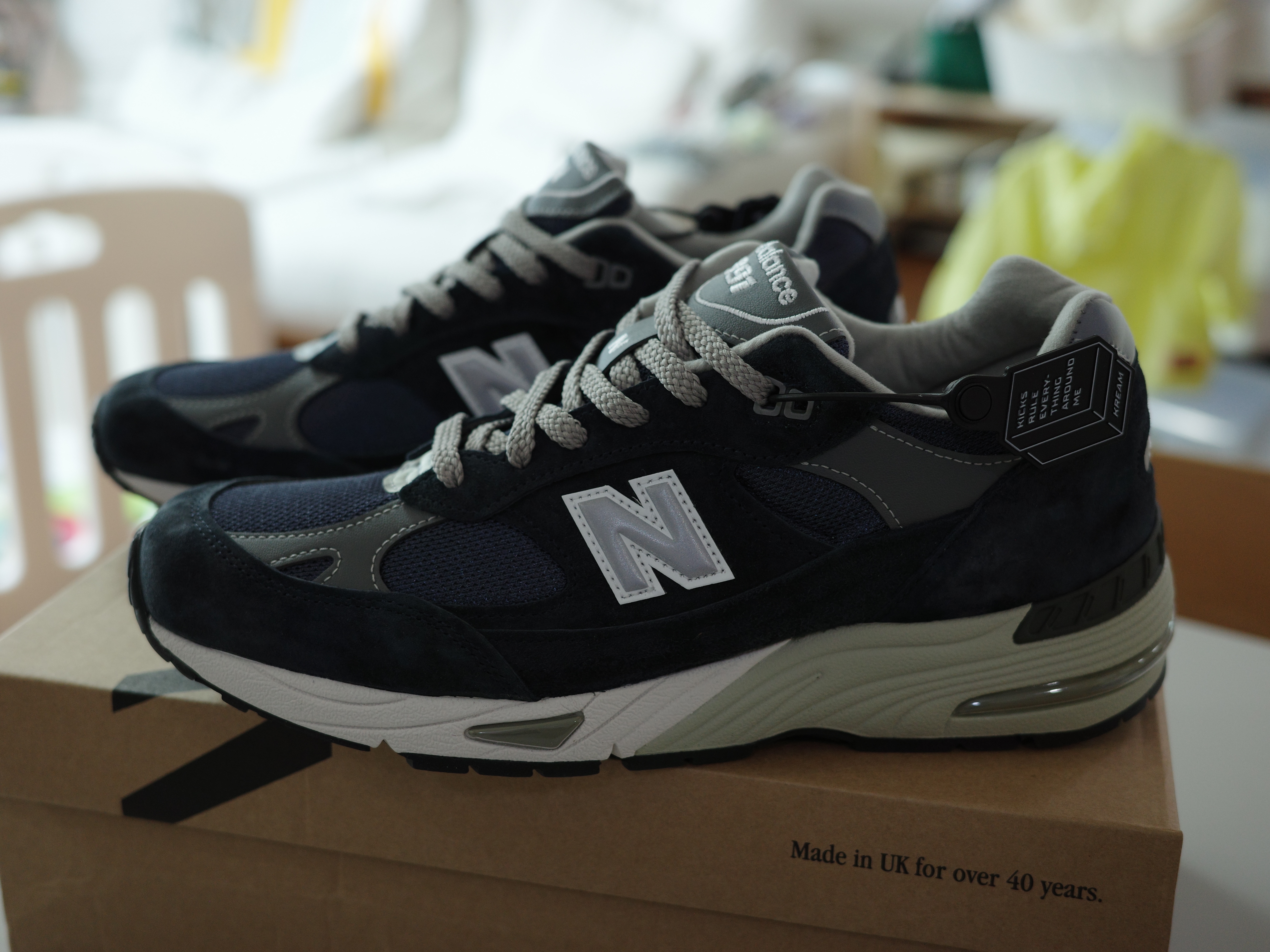 New Balance 991 Made in UK Navy 착용 스타일 - 1