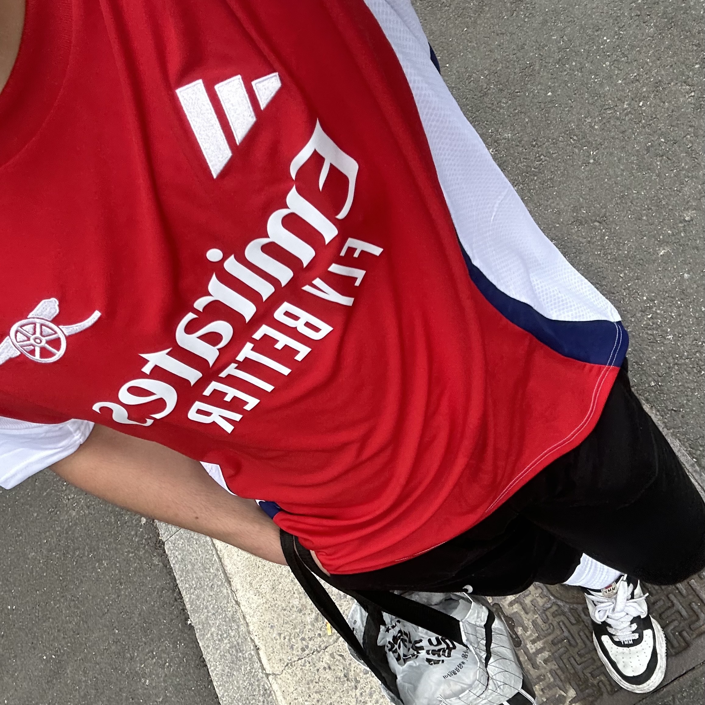 Adidas Arsenal 2024/25 Home Jersey Better Scarlet White - KR Sizing (Non Marking Ver.) 착용 스타일