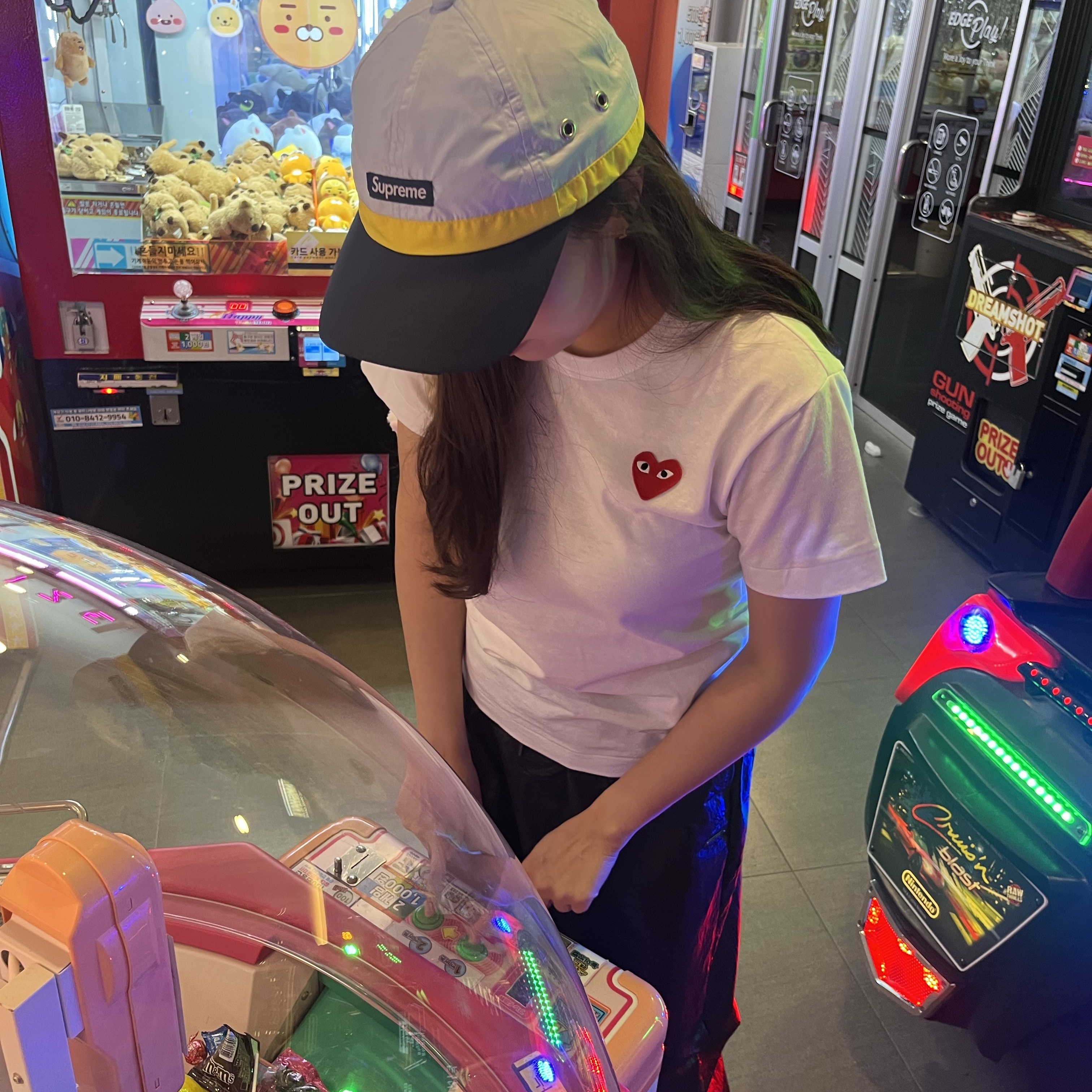 Supreme Crown Band Nylon 6-Panel Light Blue - 24SS, Play Comme des Garcons Red Heart T-Shirt White 착용 스타일
