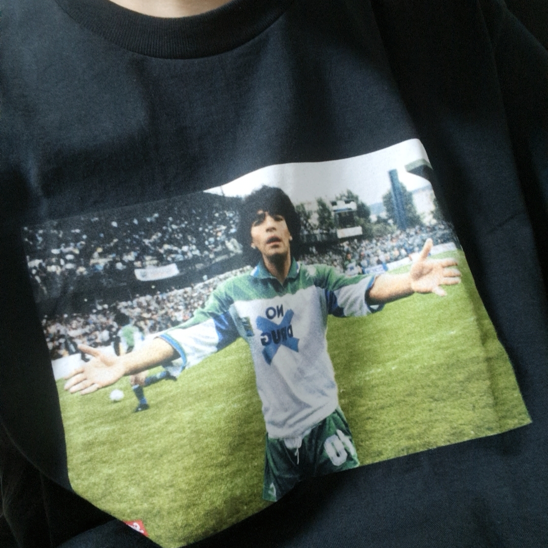 Supreme Maradona T-Shirt Black - 24SS 착용 스타일