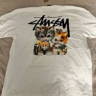 Stussy Kittens T-Shirt White 착용 스타일