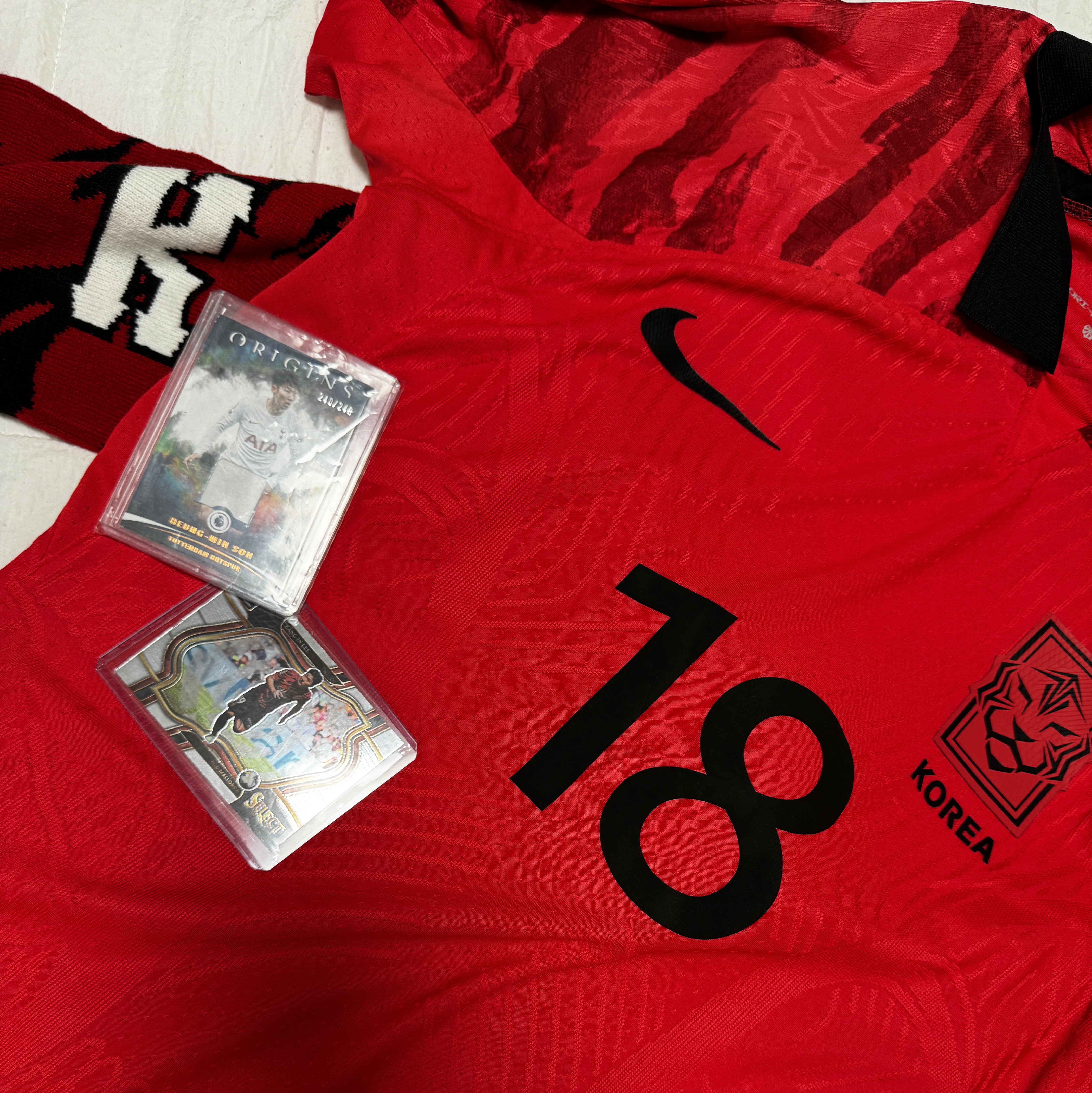 Nike Tottenham Hotspur 2023/24 Dri-Fit Stadium Home Jersey White (Non Marking Ver.), Nike Korea Dri-Fit Stadium Home SS Jersey Global Red - Asia (Non Marking Ver.) 착용 스타일
