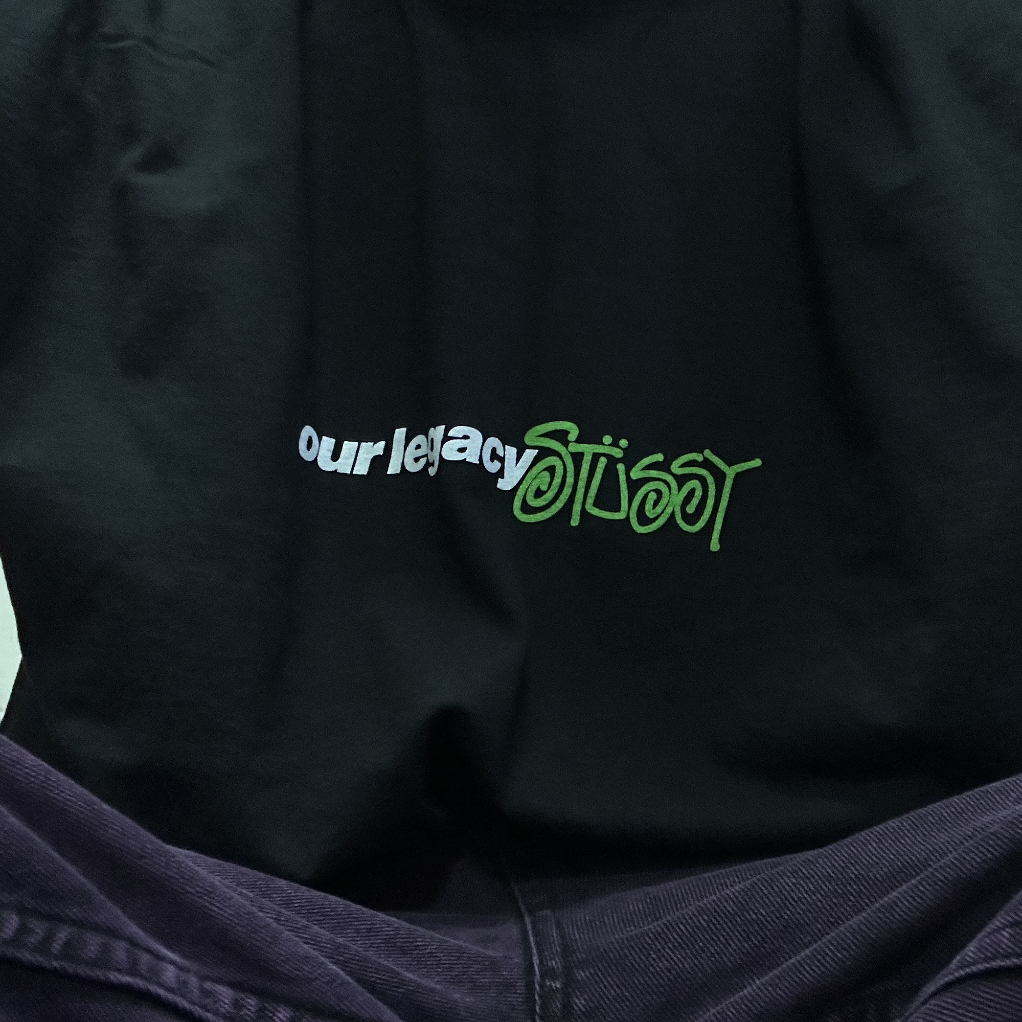 Stussy x Our Legacy Work Shop Sport Pigment Dyed T-Shirt Black 착용 스타일