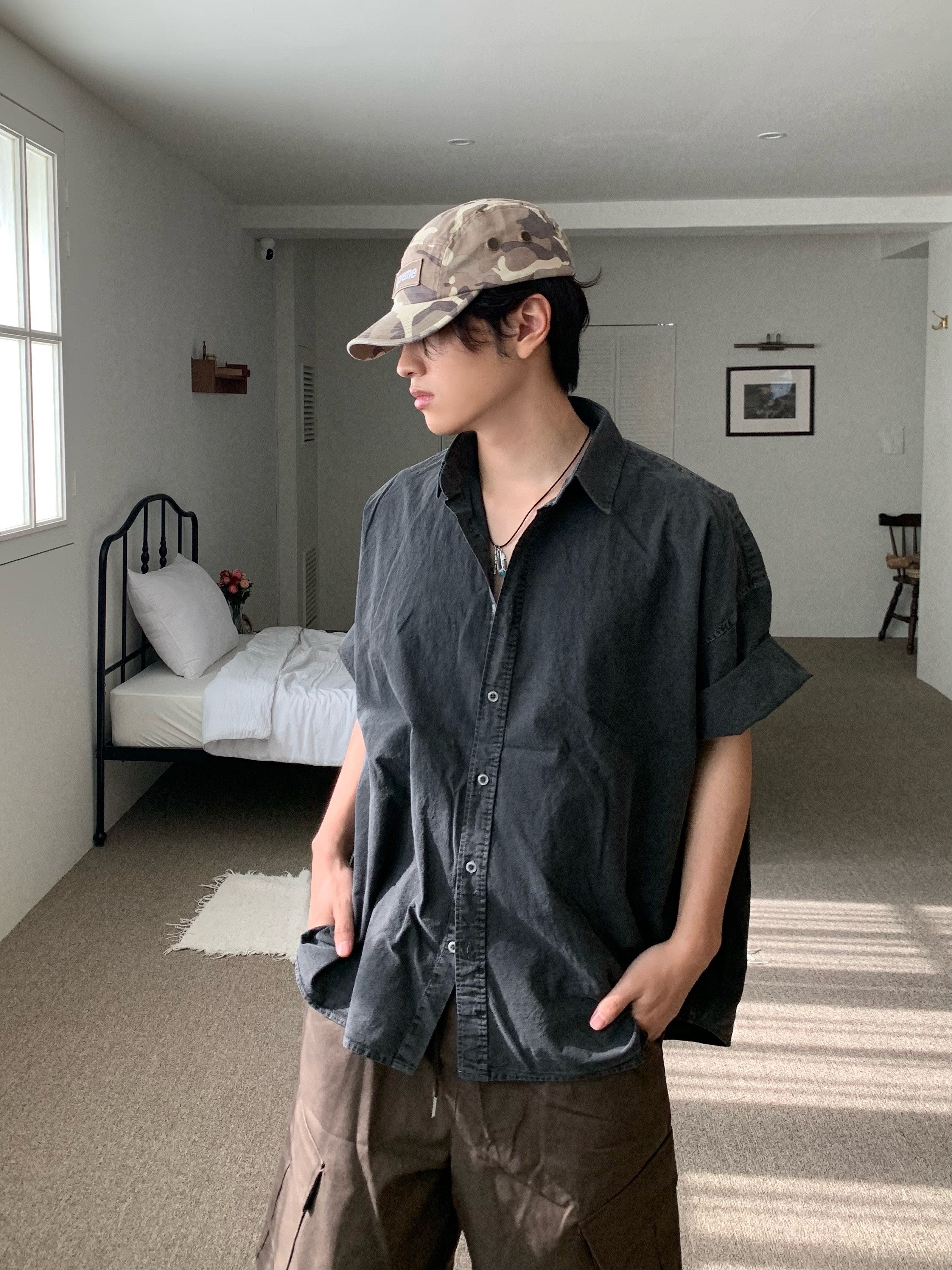 Supreme Military Camp Cap Stone Camo - 23SS 착용 스타일