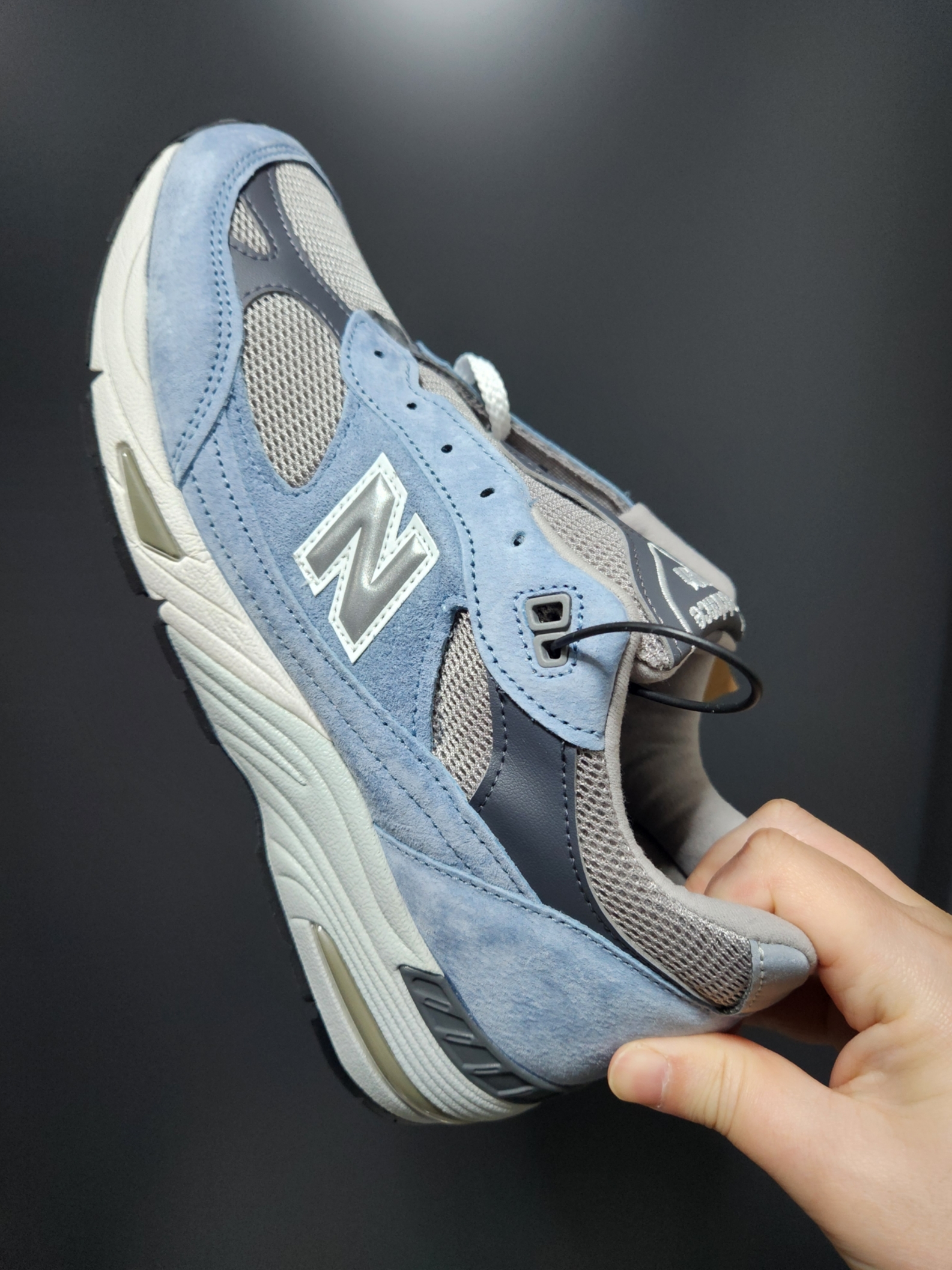 New Balance 991 Made in UK Dusty Blue 착용 스타일