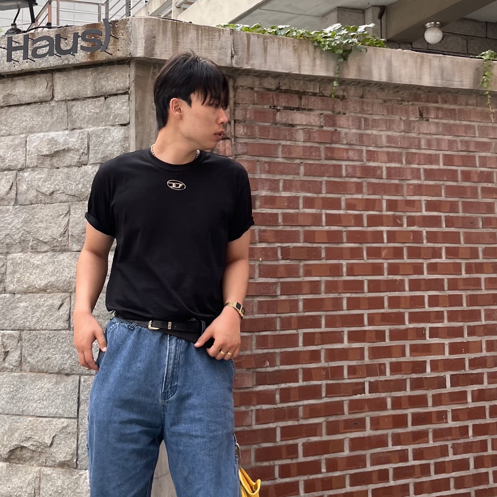 Diesel T-Just-Od T-shirt Black, Casio DBC-611G-1DF 착용 스타일 - 1