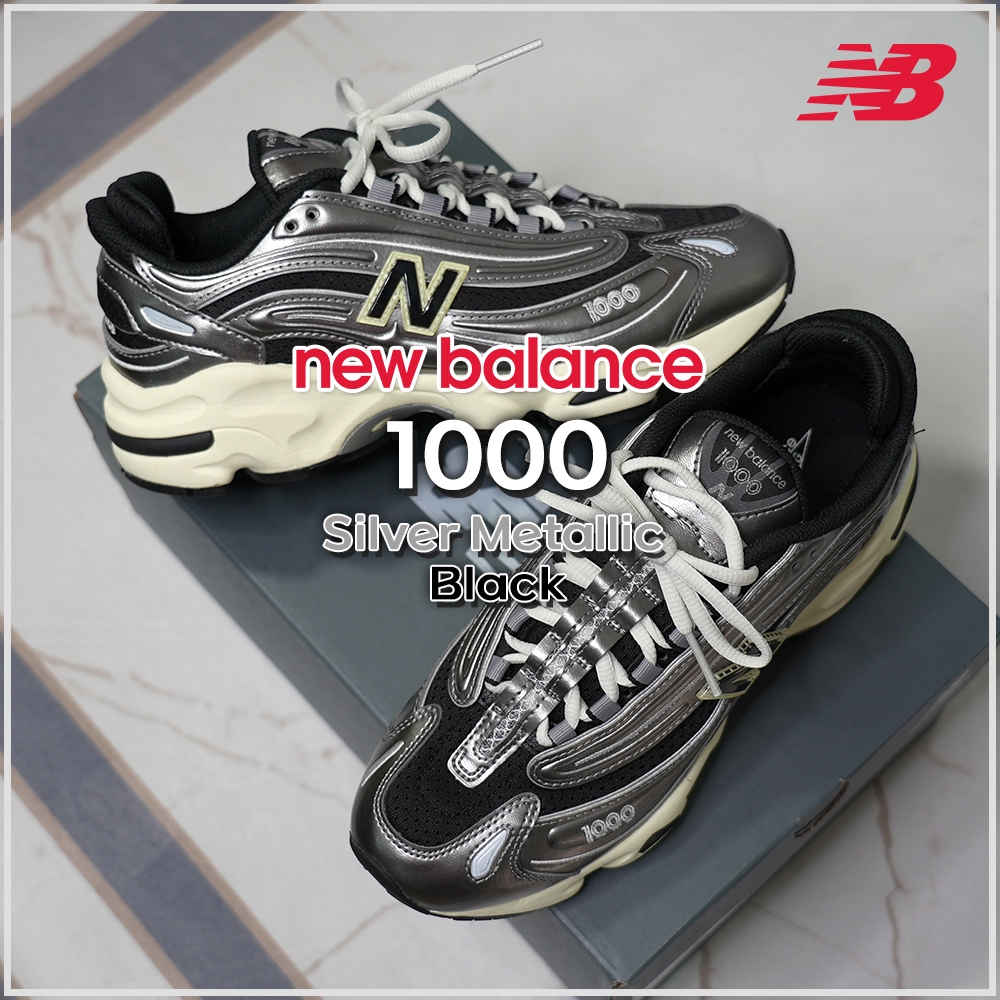 New Balance 1000 Silver Metallic Black 착용 스타일 - 2