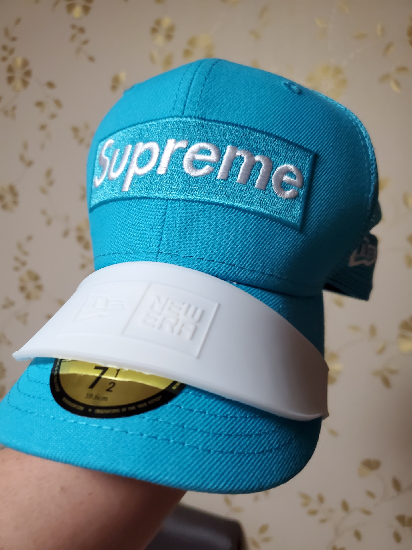 Supreme Box Logo Mesh Back New Era Blue - 23SS 착용 스타일 - 1