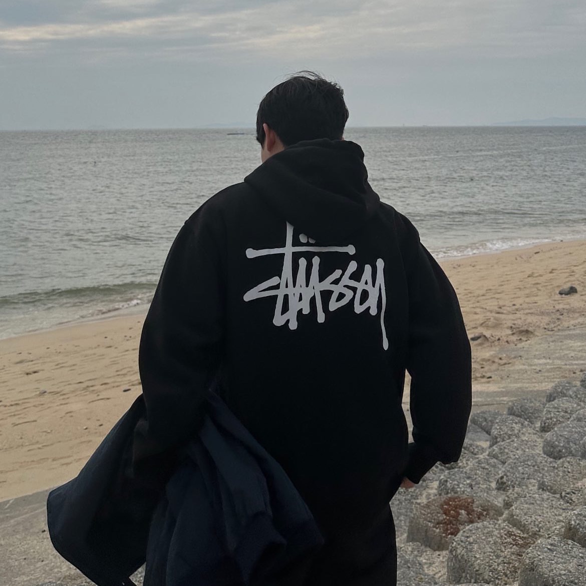 Stussy Basic Stussy Zip Hoodie Black 2023 착용 스타일
