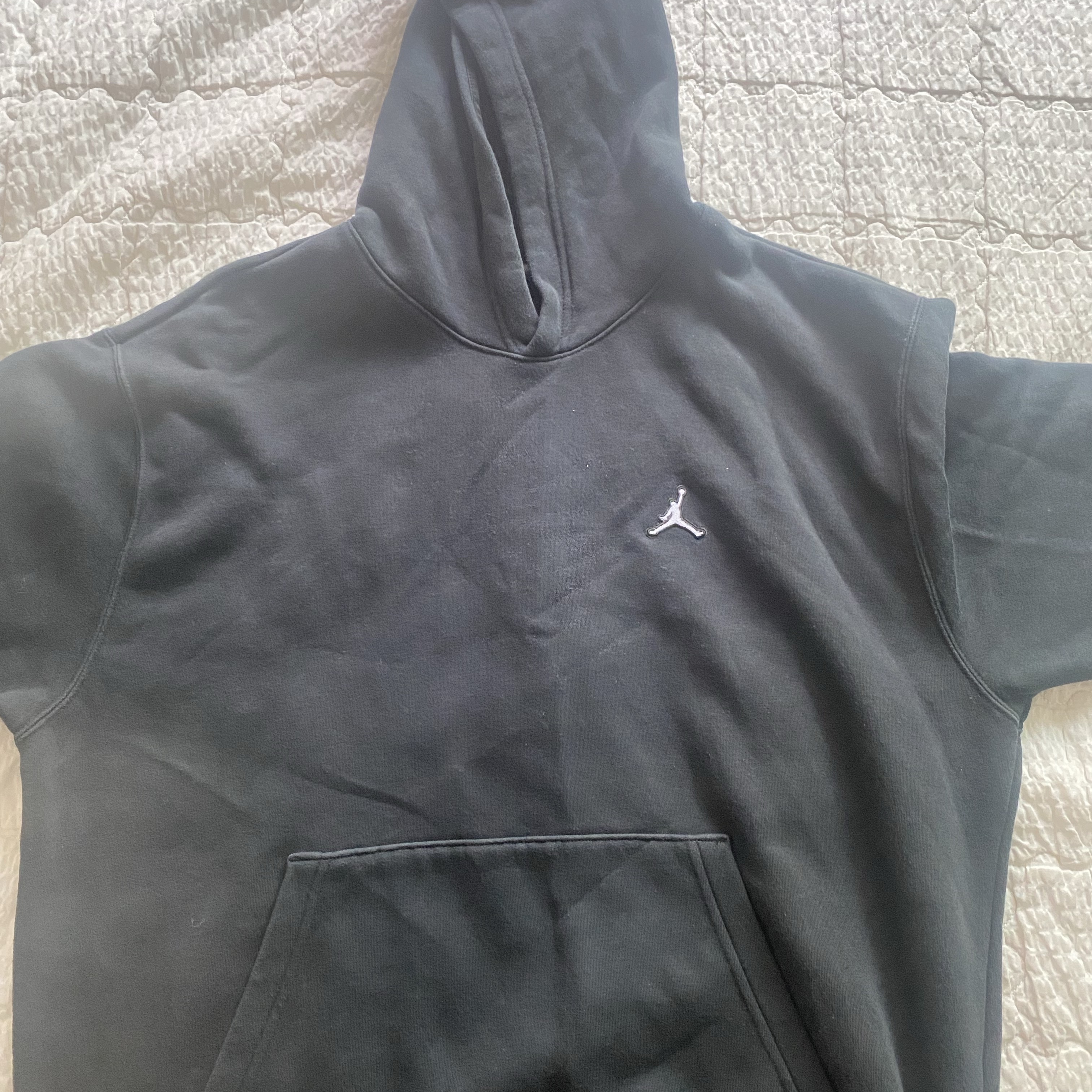 Jordan Essential Fleece Pullover Hoodie Black - Asia 착용 스타일