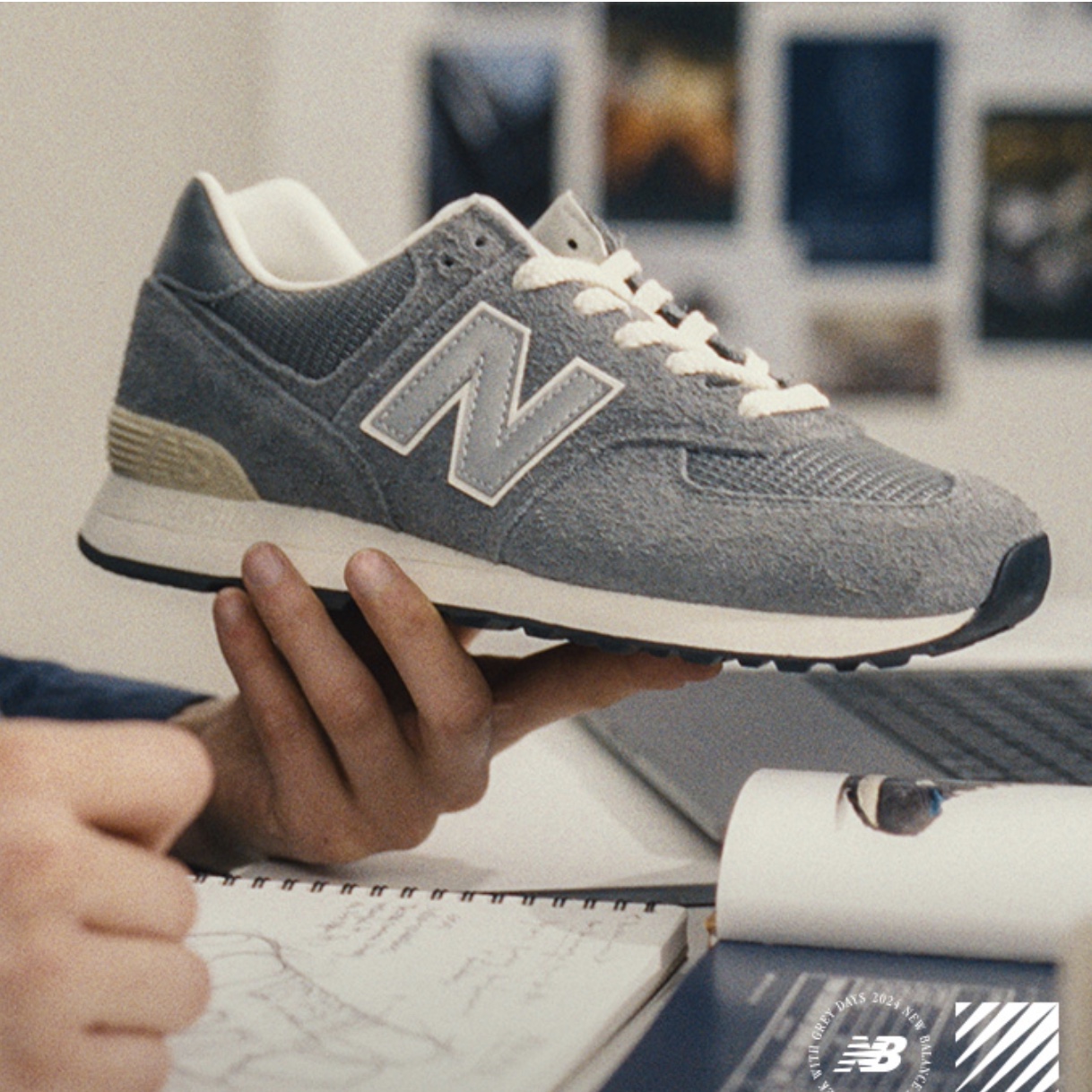New Balance 574 Worn By Anyone Grey - D Standard, New Balance x Pottery 574 Premium Soft Grey 착용 스타일 - 2
