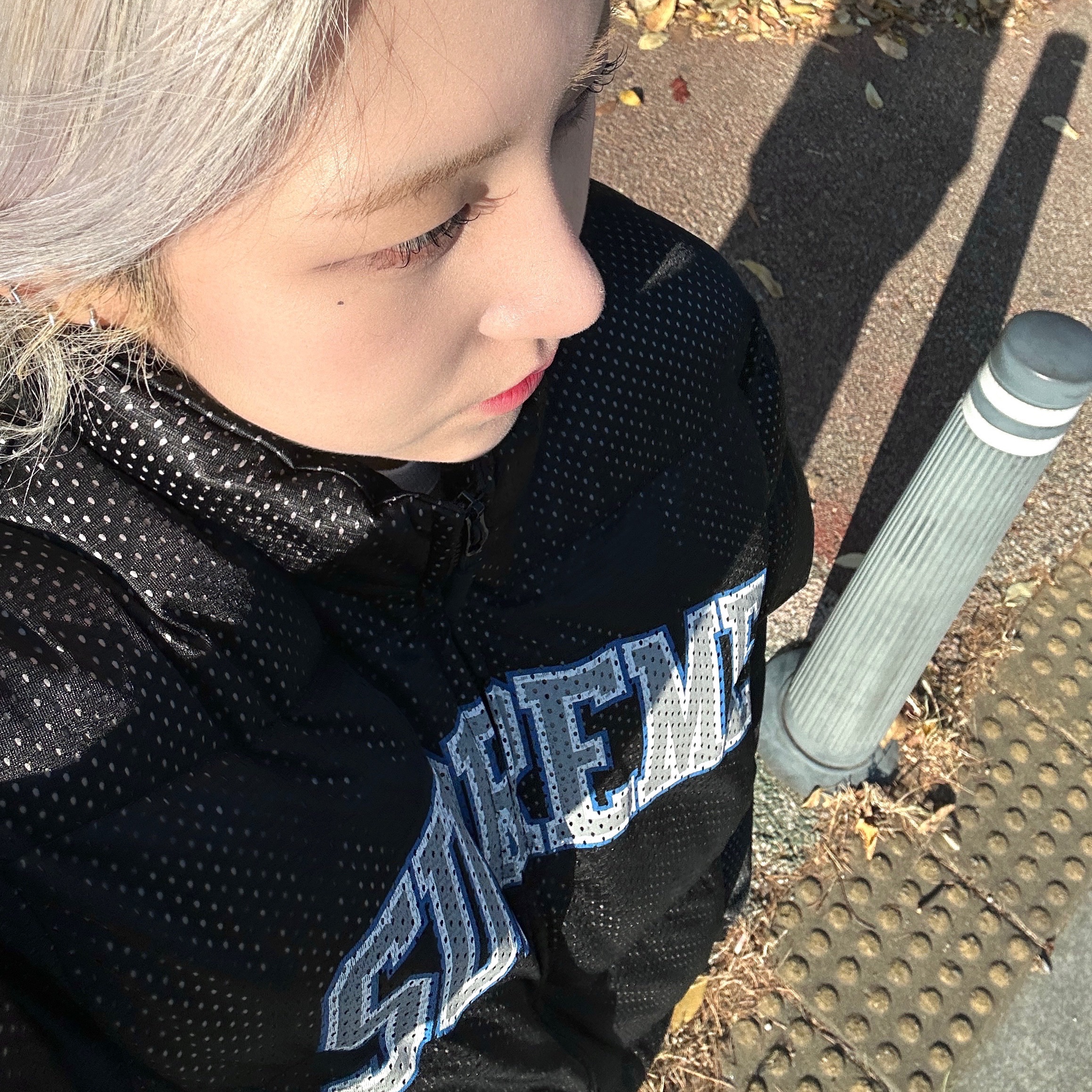 Supreme Mesh Jersey Puffer Jacket Black - 23SS 착용 스타일 - 3