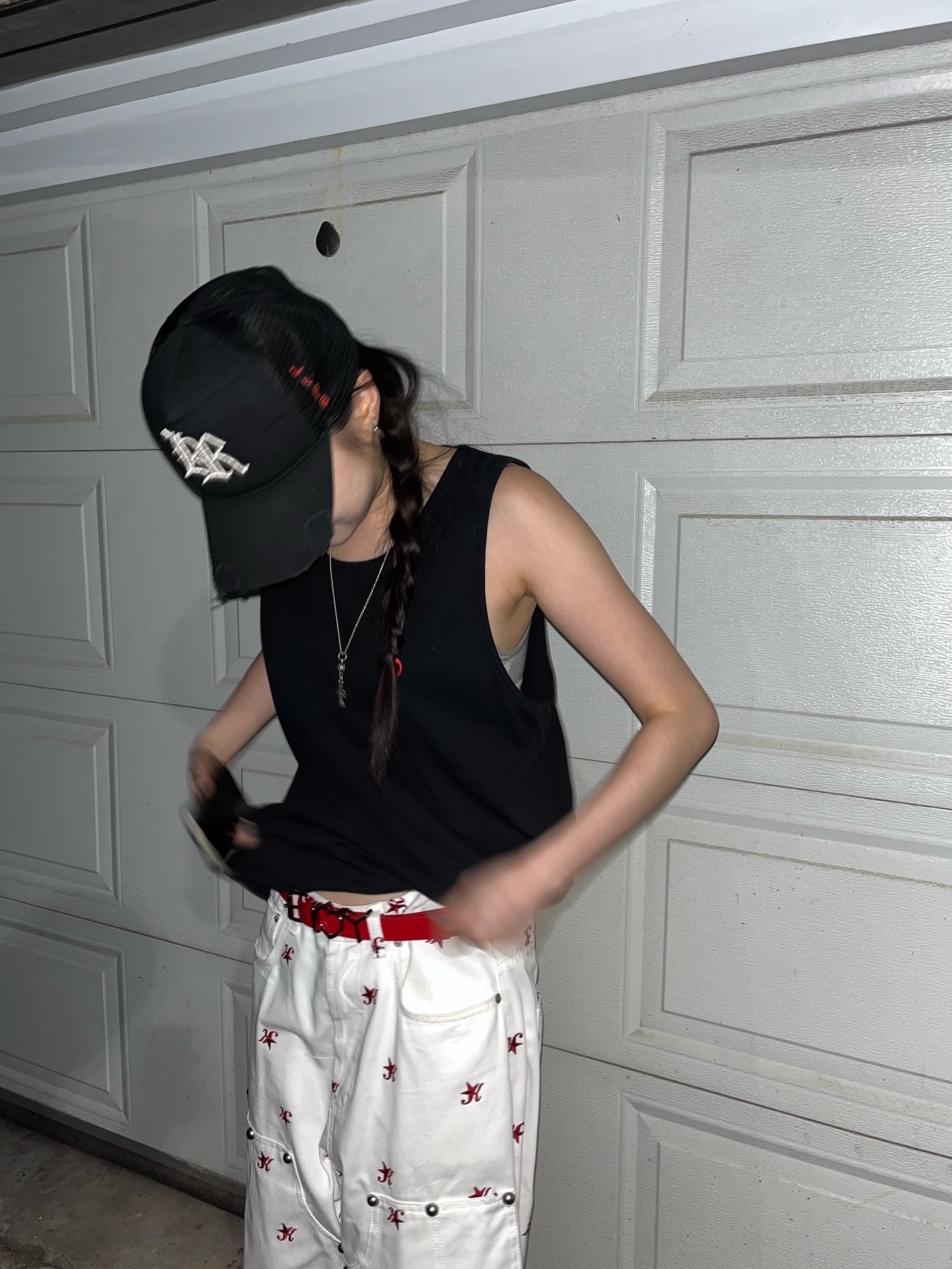Chrome Hearts Silichrome CH Cross Pendant Grey 2023, (W) Calvin Klein Modern Cotton Bralette Grey Heather 착용 스타일 - 1