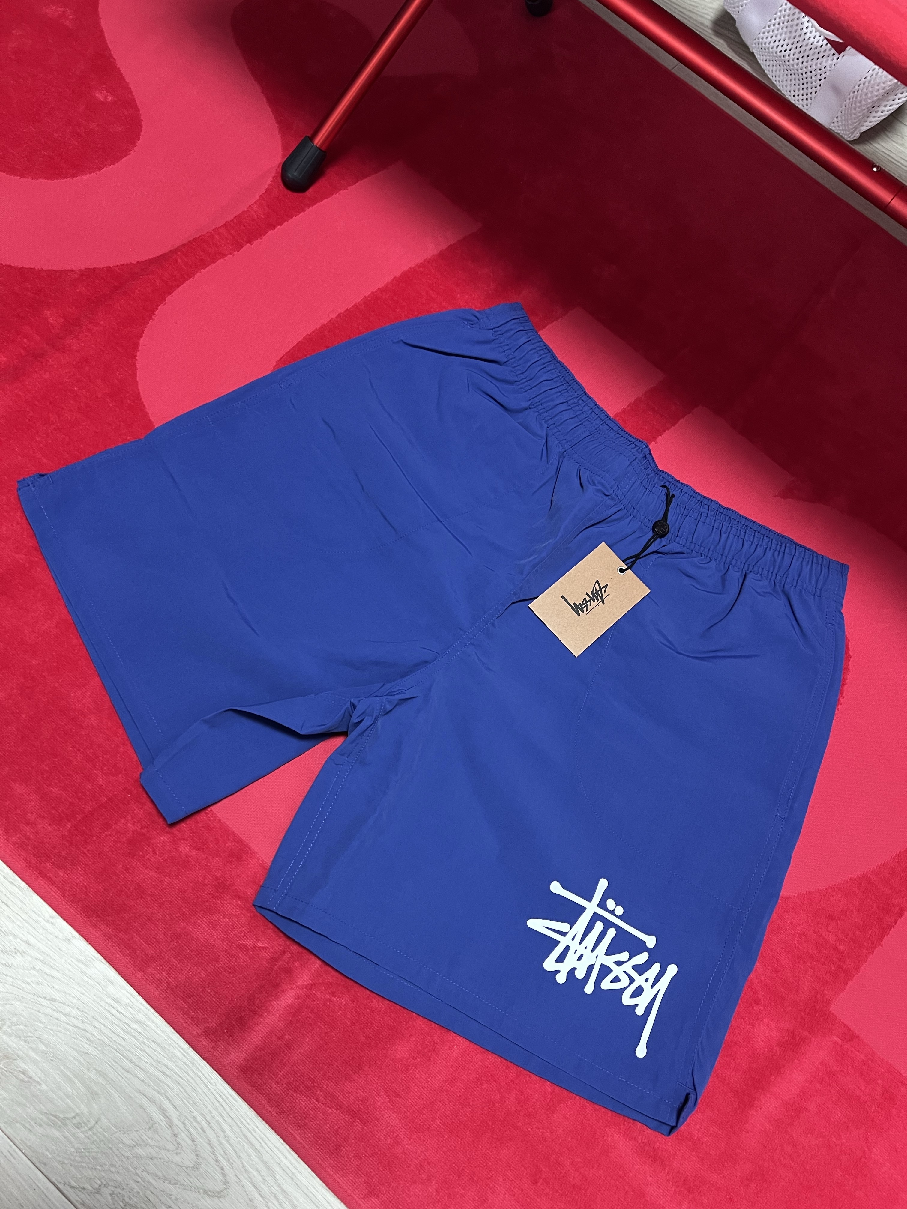 Stussy Big Basic Water Shorts Cobalt, Stussy Big Stock Water Shorts Brown 착용 스타일 - 1