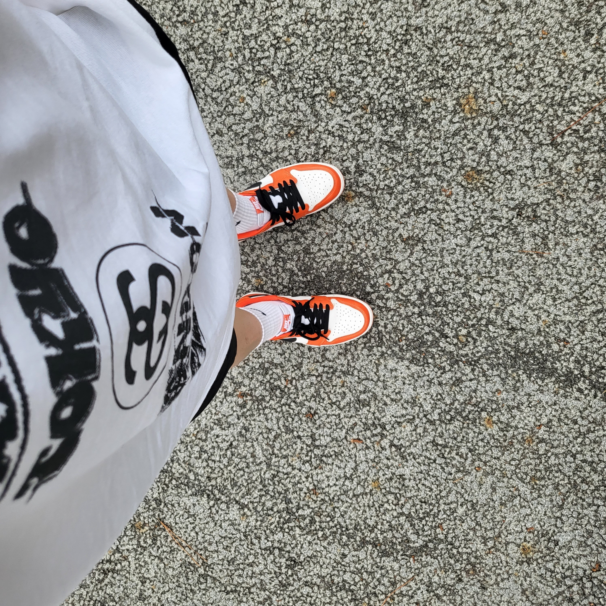 Stussy World Tour T-Shirt White 2024,2025, Jordan 1 Low OG Starfish 착용 스타일