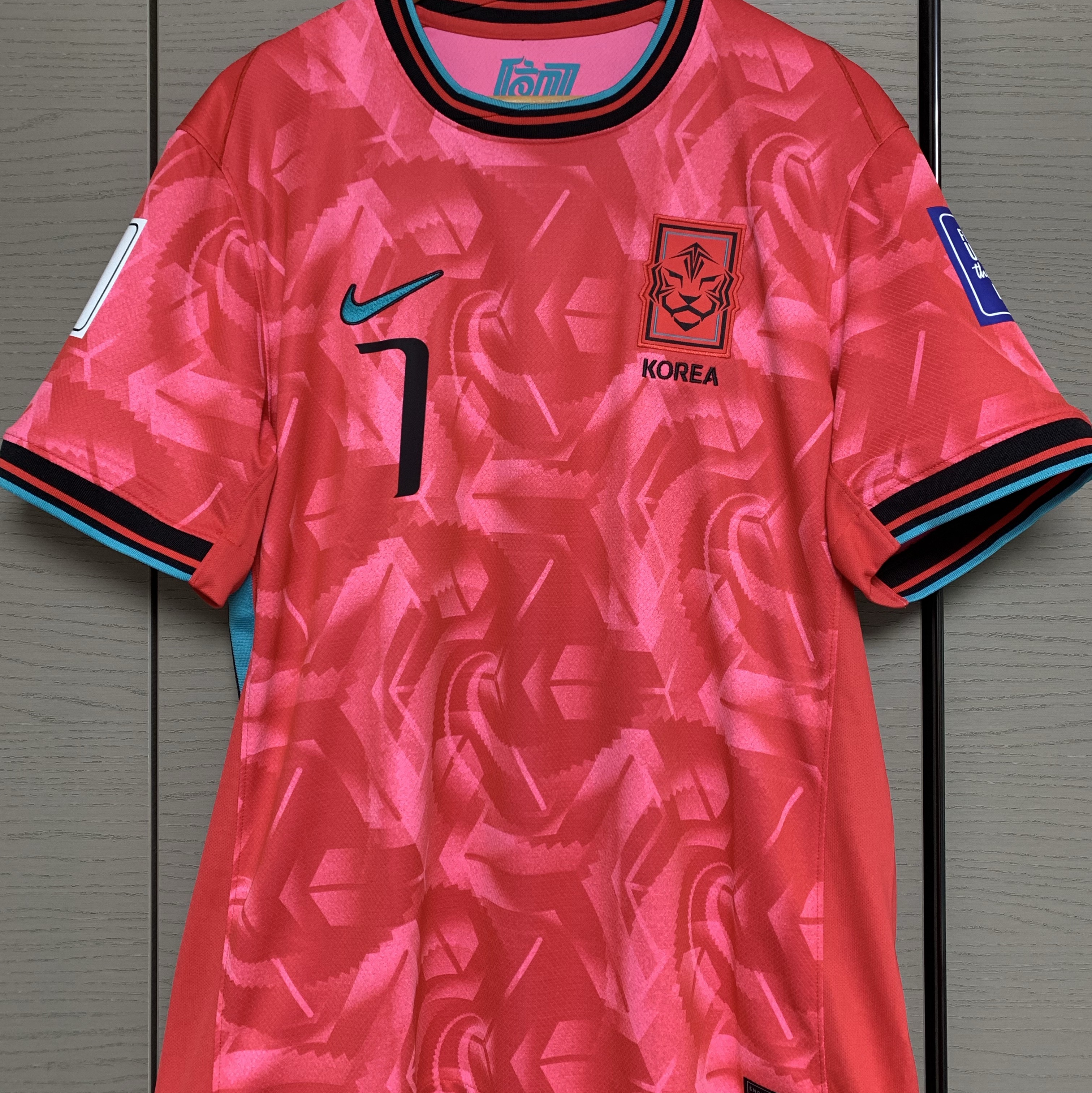 Nike Korea 2023/24 Dri-Fit Stadium Home Replica Jersey Black Global Red - Asia (Non Marking Ver.) 착용 스타일 - 2