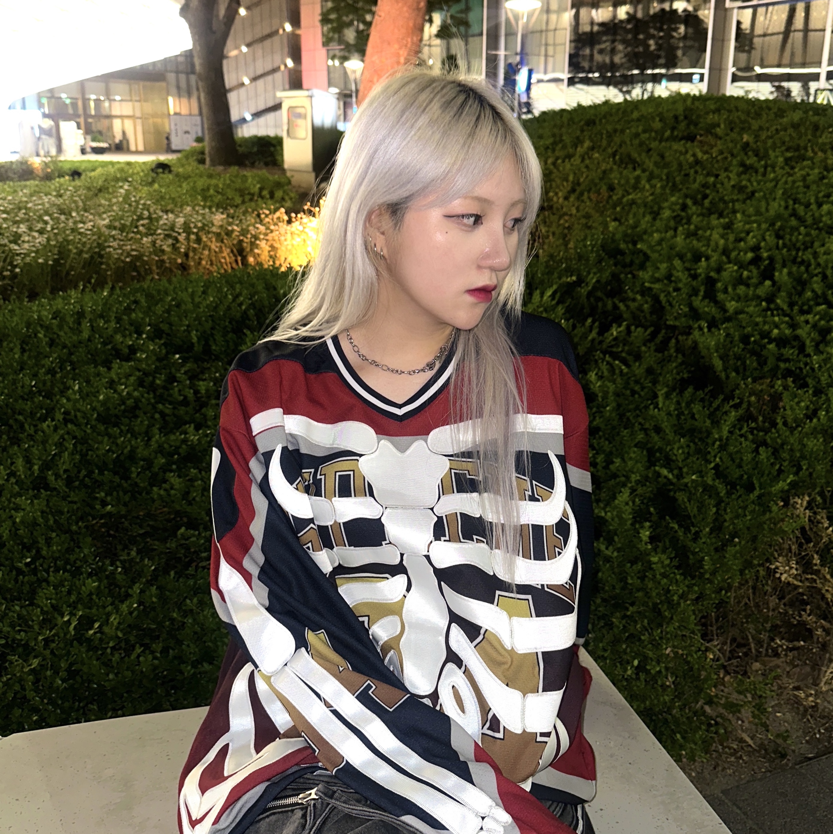 Supreme Bones Hockey Jersey Multicolor - 23FW 착용 스타일 - 2