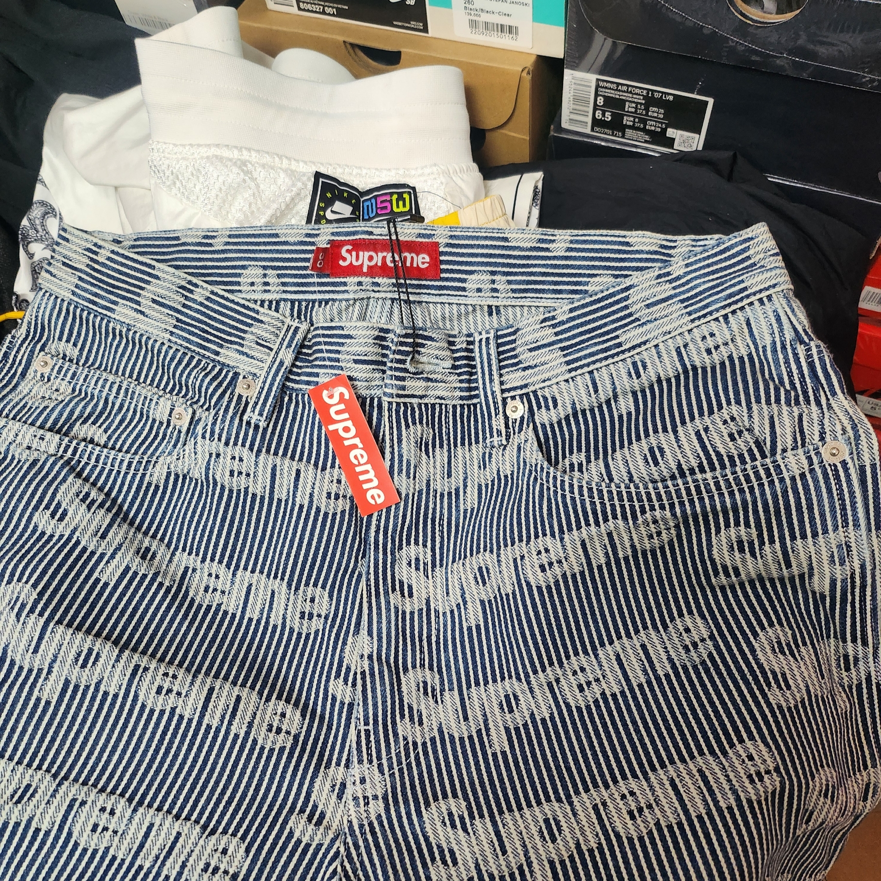 Supreme Denim Painter Pants Stripe - 24SS 착용 스타일