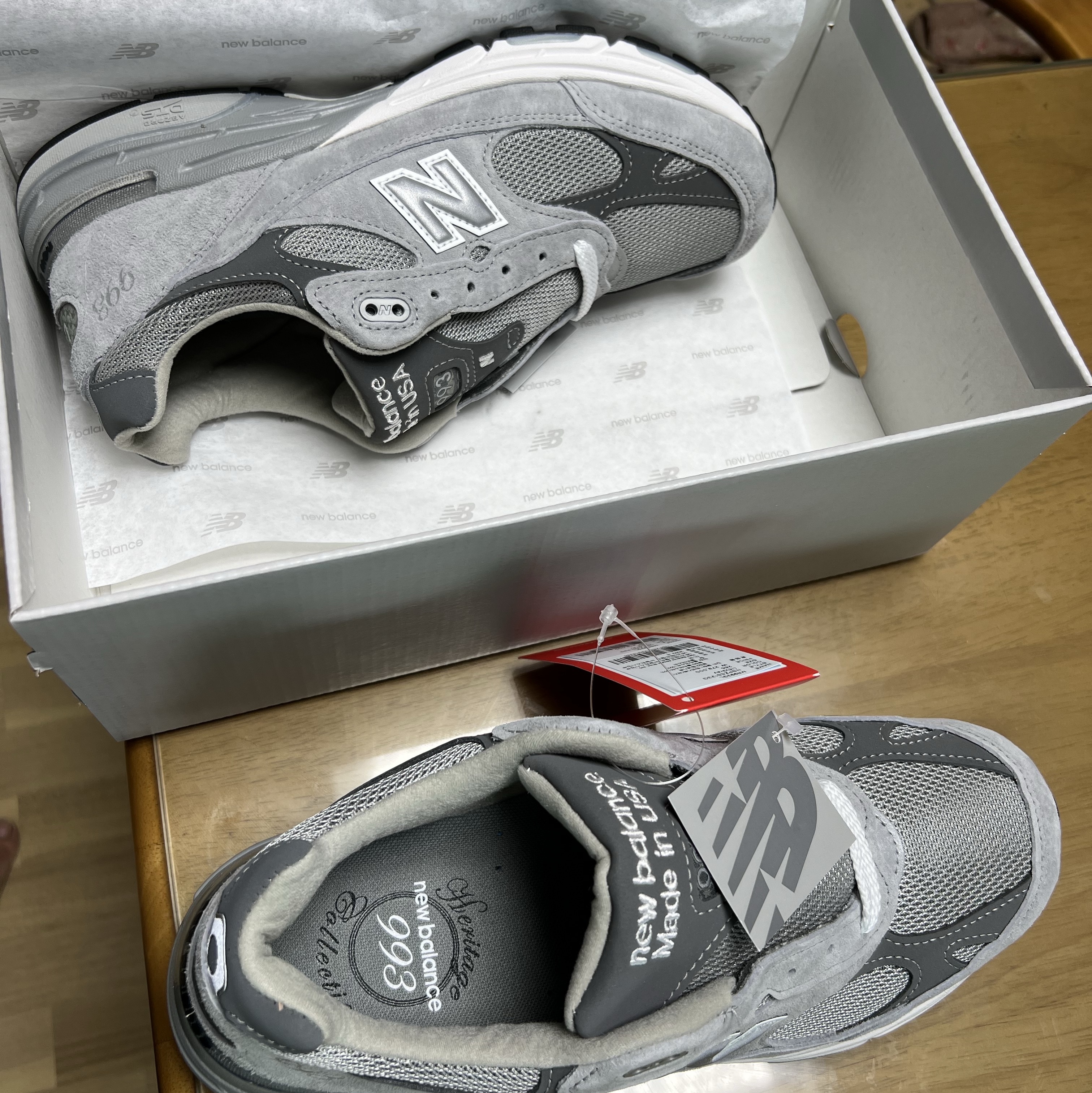 New Balance 993 Made in USA Grey - D Standard 착용 스타일 - 5