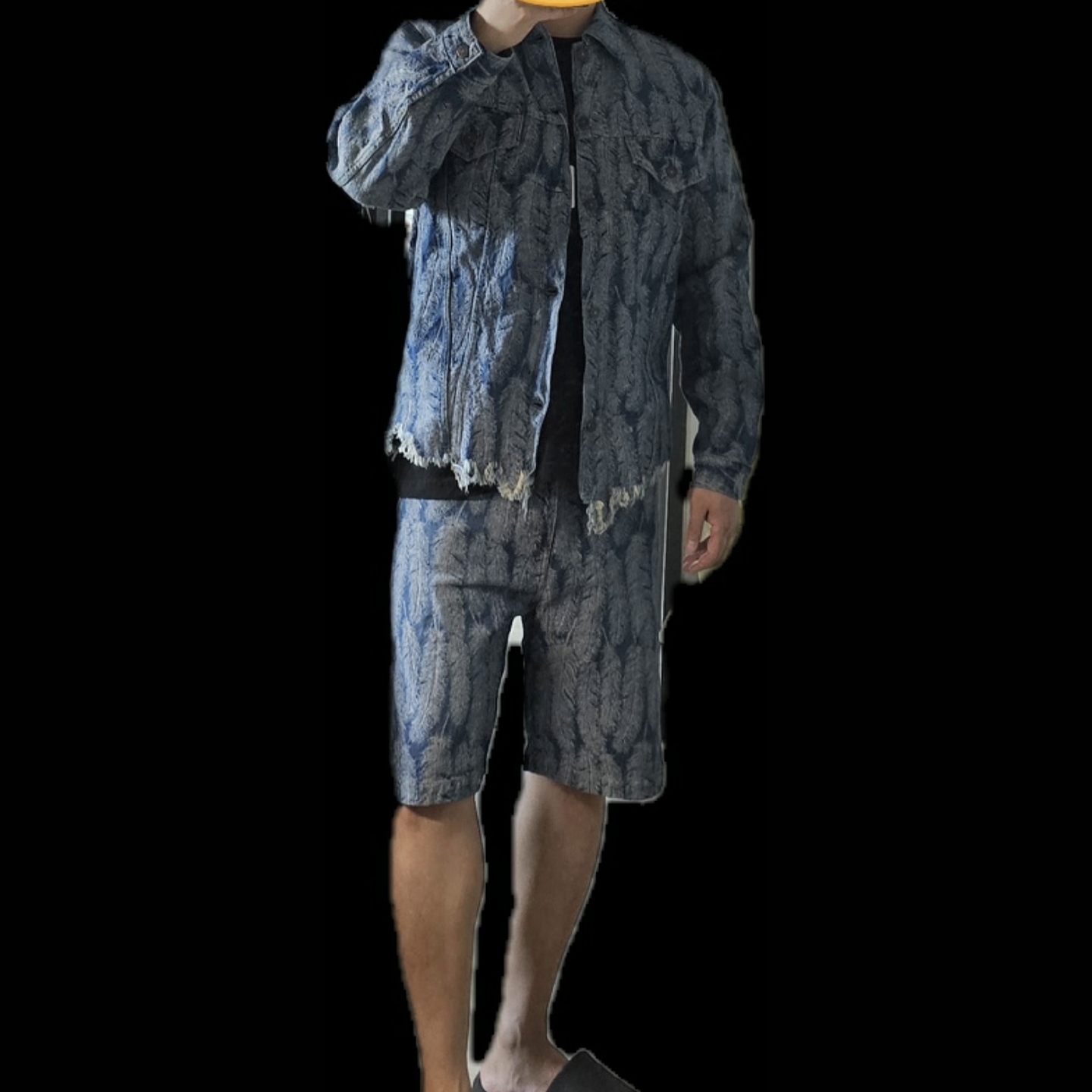 Kapital 12 oz. Magpie Denim 5P Shorts Light Indigo, Kapital 12 oz. Magpie Denim 3rd Jacket Light Indigo 착용 스타일