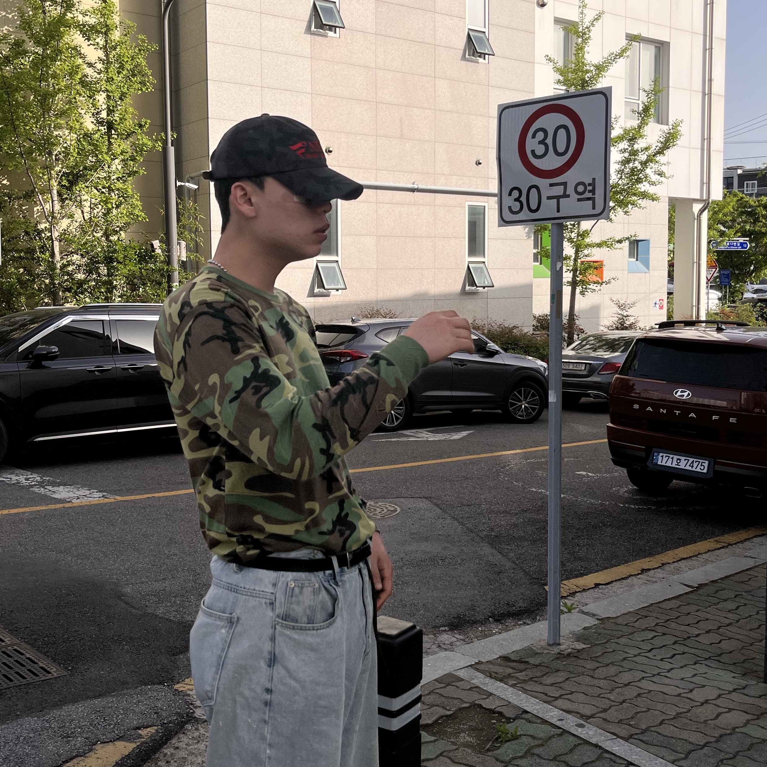ETCE New Vision Camo Cap Night Jungle 착용 스타일 - 2