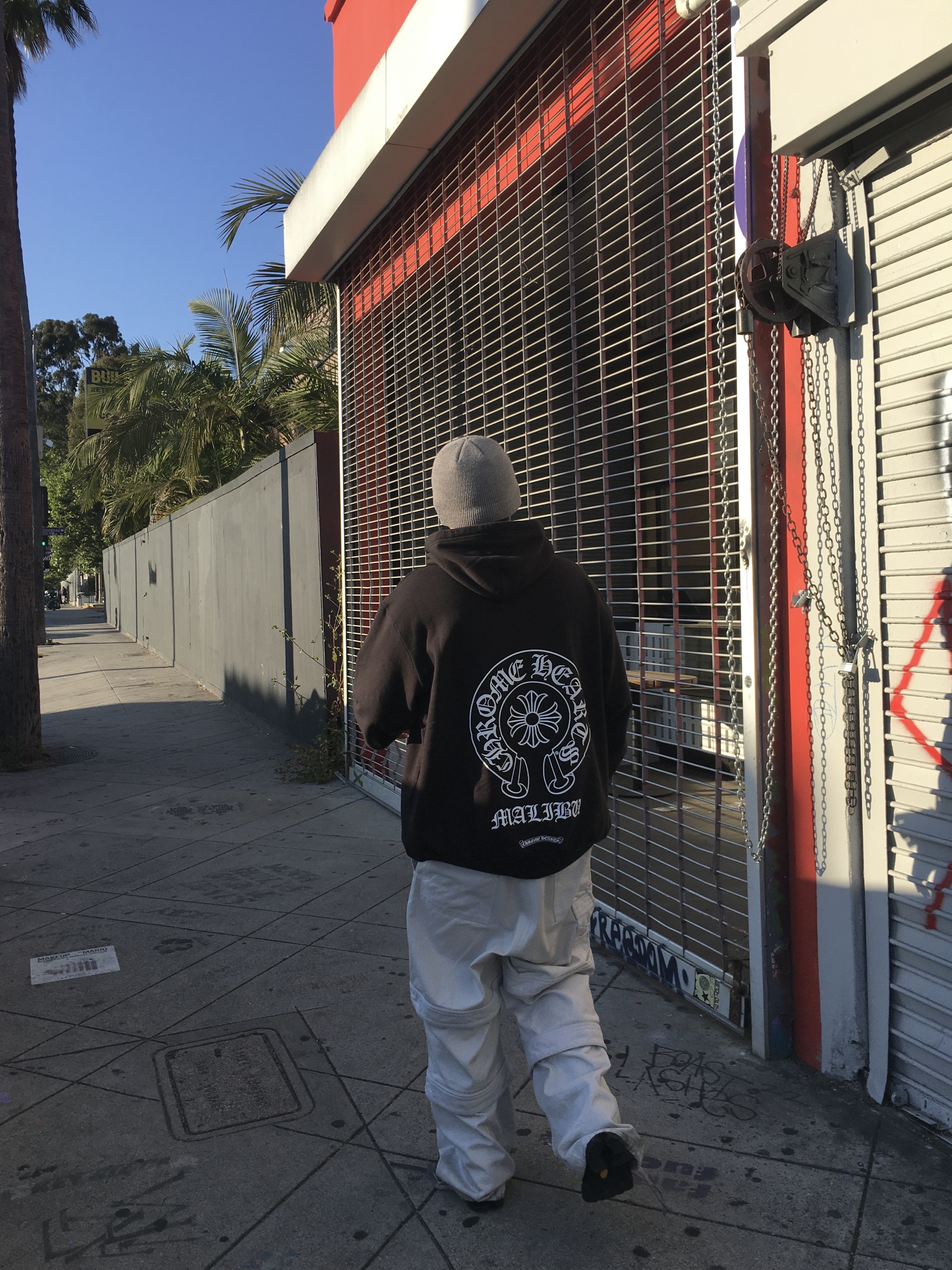 Chrome Hearts Horseshoe Hoodie Black - Malibu Exclusive, Farfromwhat Far Layered Work Pants White 착용 스타일 - 2
