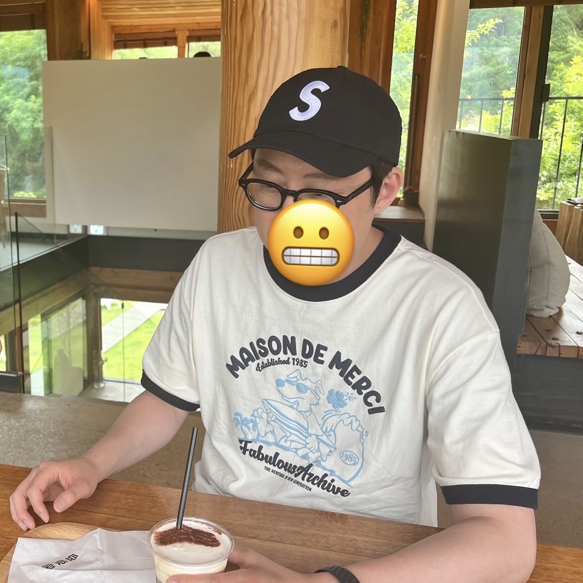 Supreme Seersucker S Logo 6-Panel Black - 24SS 착용 스타일
