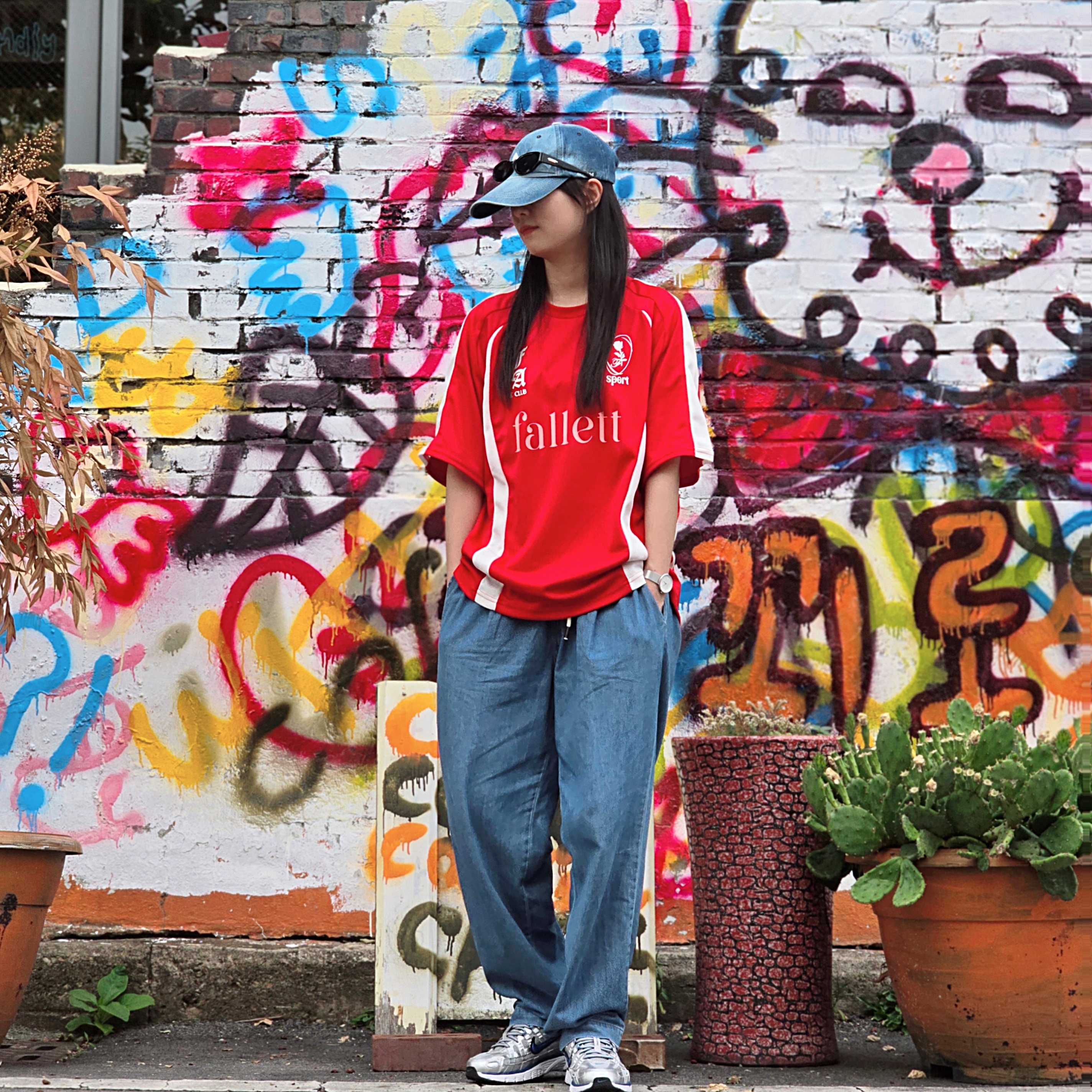 (W) Nike P-6000 Laser Blue 착용 스타일 - 1