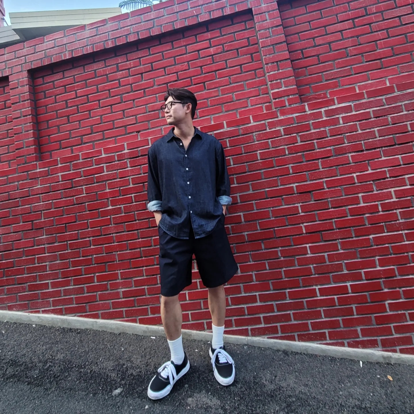 Maison Mihara Yasuhiro Baker OG Sole Canvas Low Cut Sneakers Black 착용 스타일 - 1
