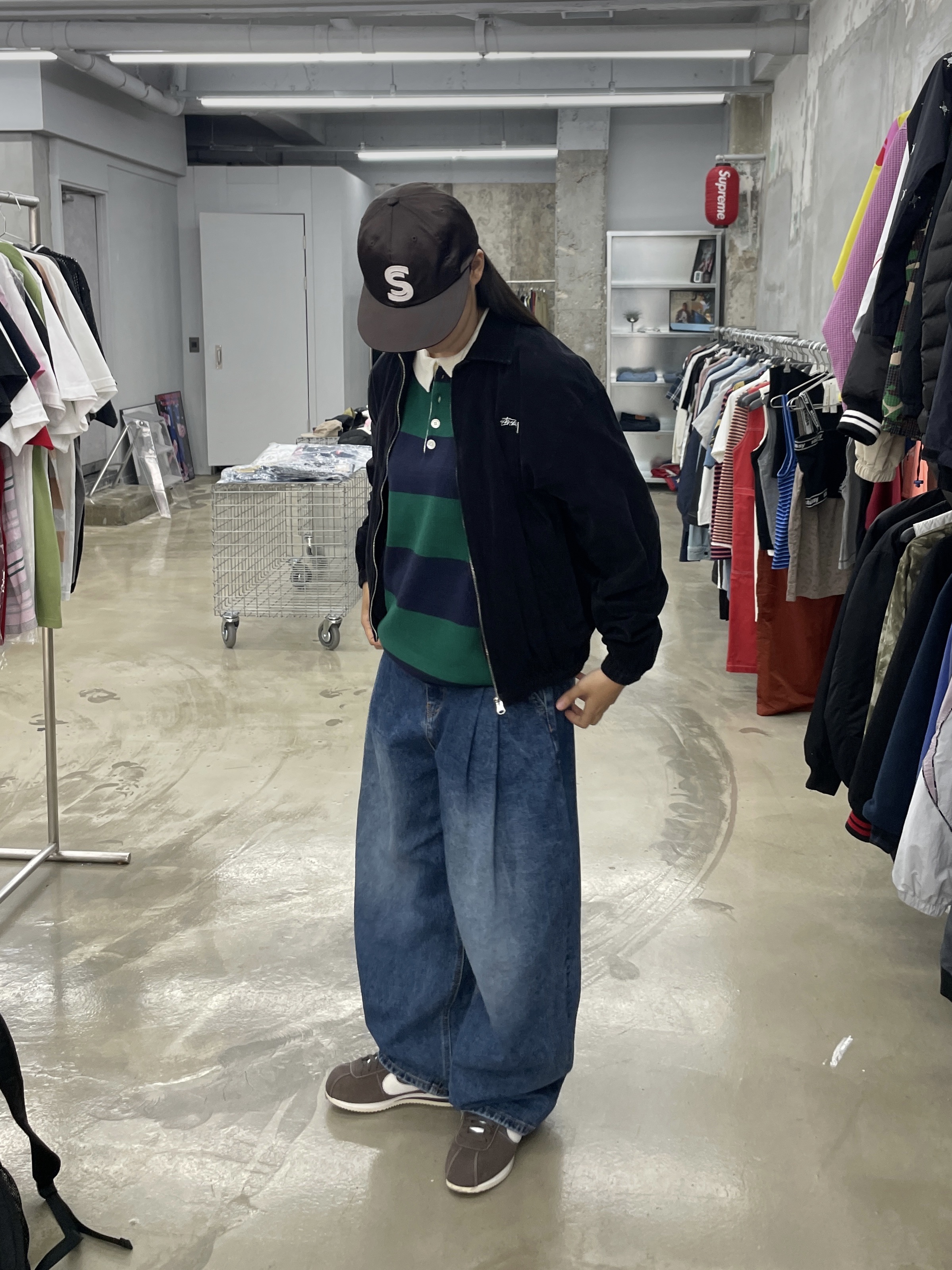 Nike Cortez SE Hangul Day Baroque Brown Sail, Palace x Gap Backpack Black - 24SS 착용 스타일 - 1