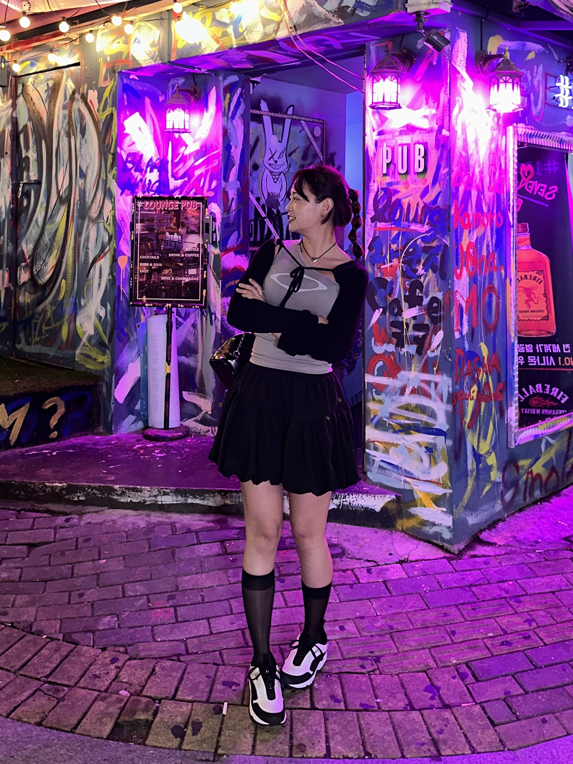 (W) Mischief Rhombus One Shoulder Top Pale Violet, Nike x Comme des Garcons Homme Plus Air Max Sunder SP White Black 착용 스타일 - 7