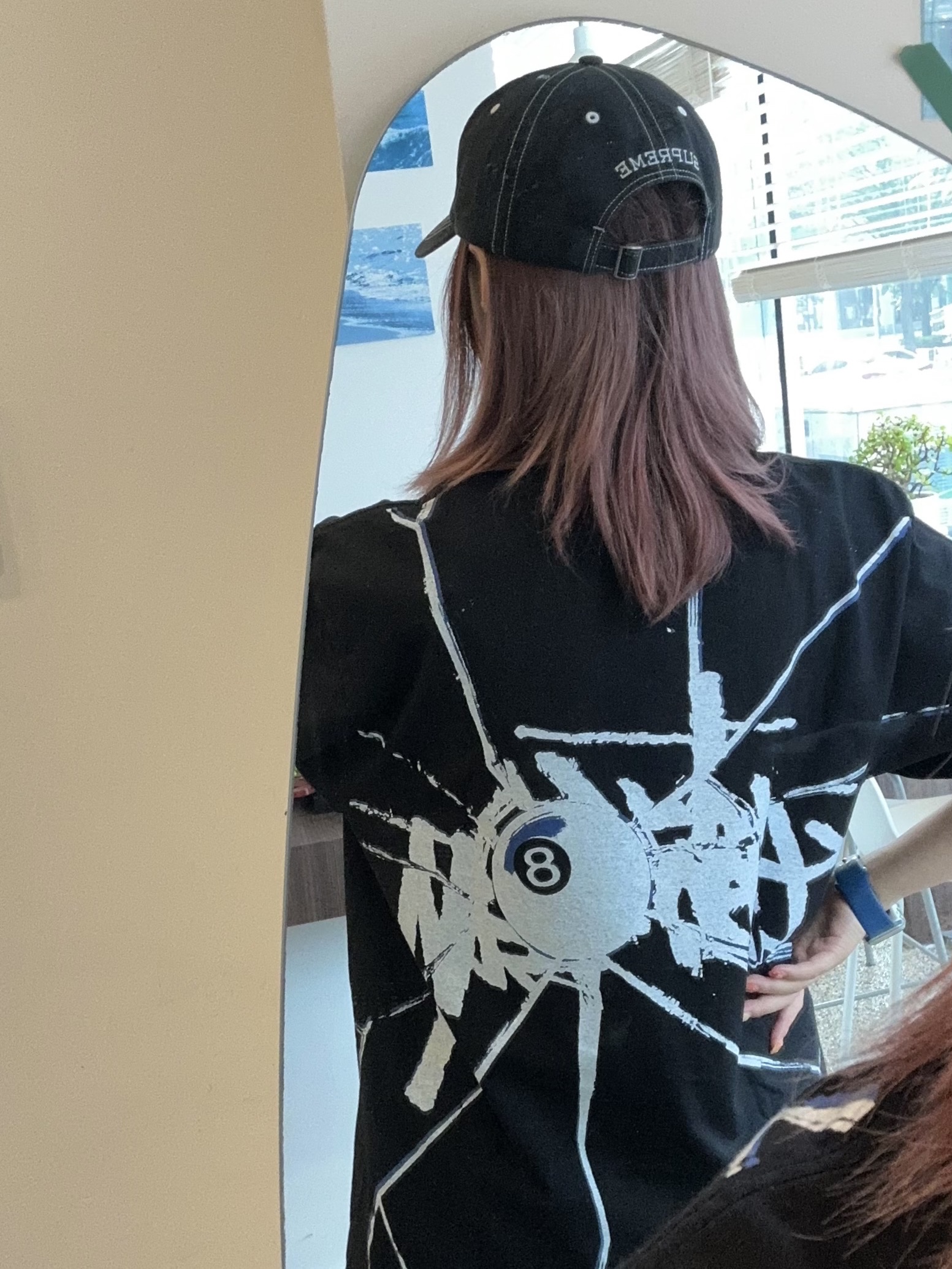 Stussy Shattered T-Shirt Black, Supreme Visor Stitch 6-Panel Black - 23SS 착용 스타일 - 3