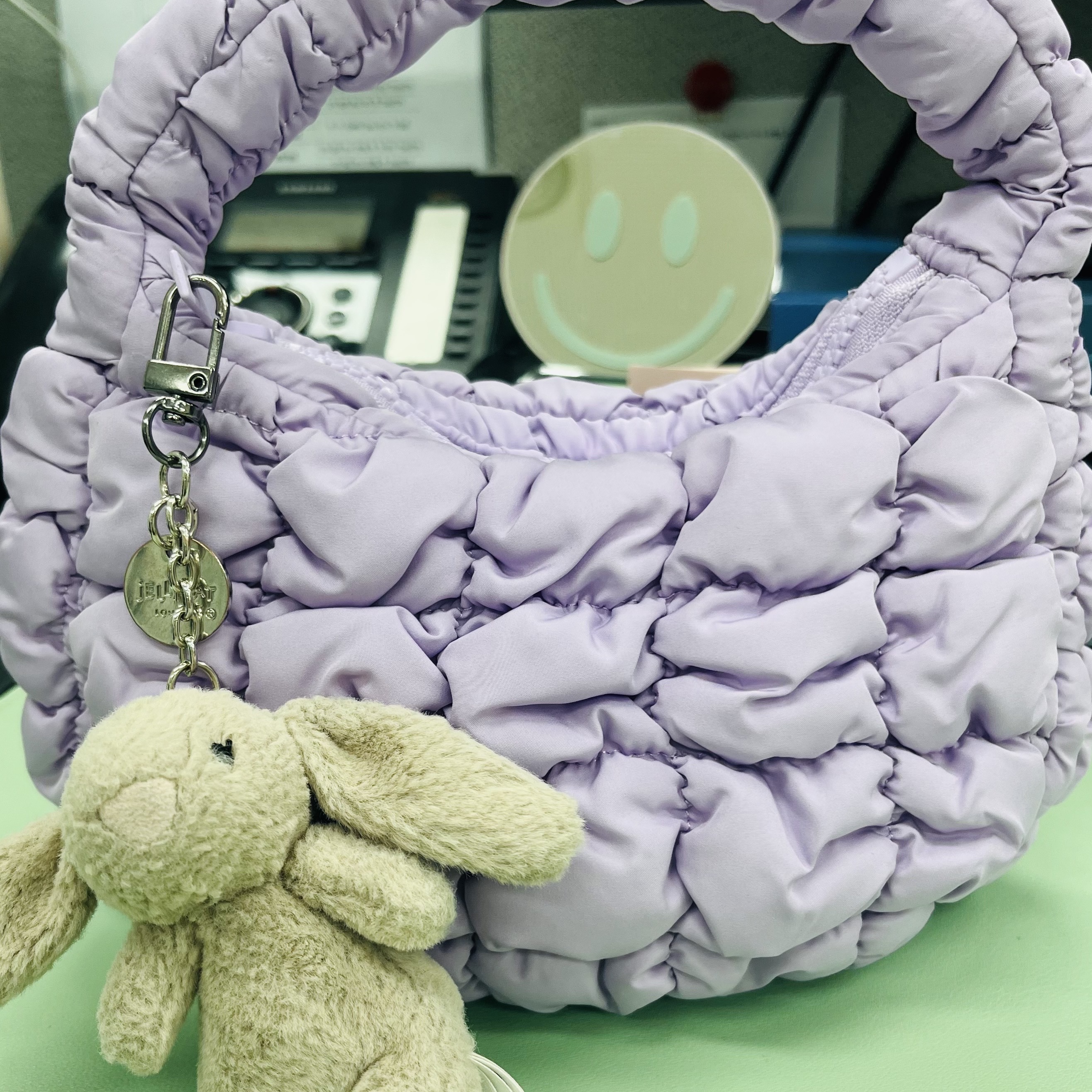 COS Quilted Micro Bag Purple 착용 스타일 - 2