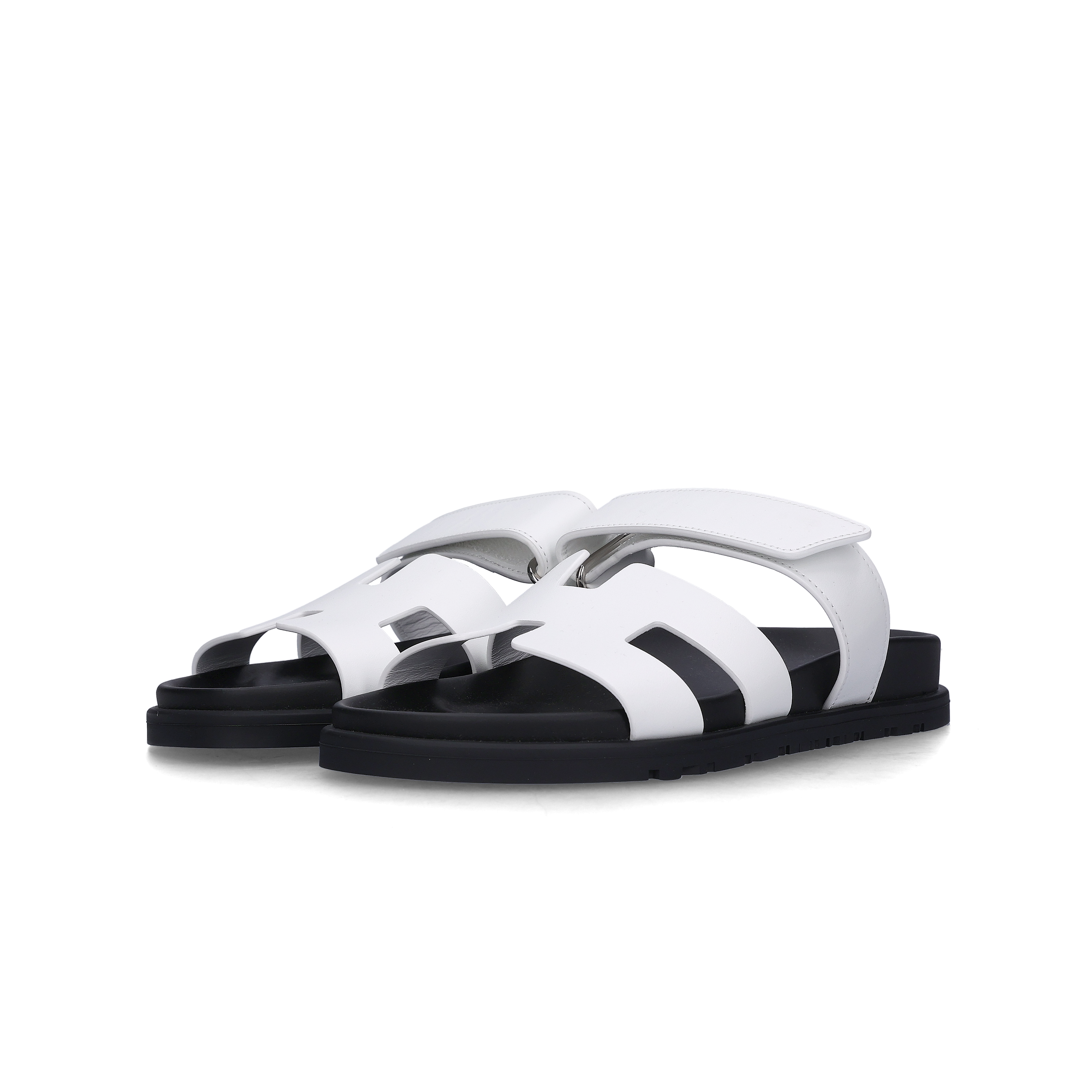 (W) Hermes Chypre Sandal Calfskin & Blanc